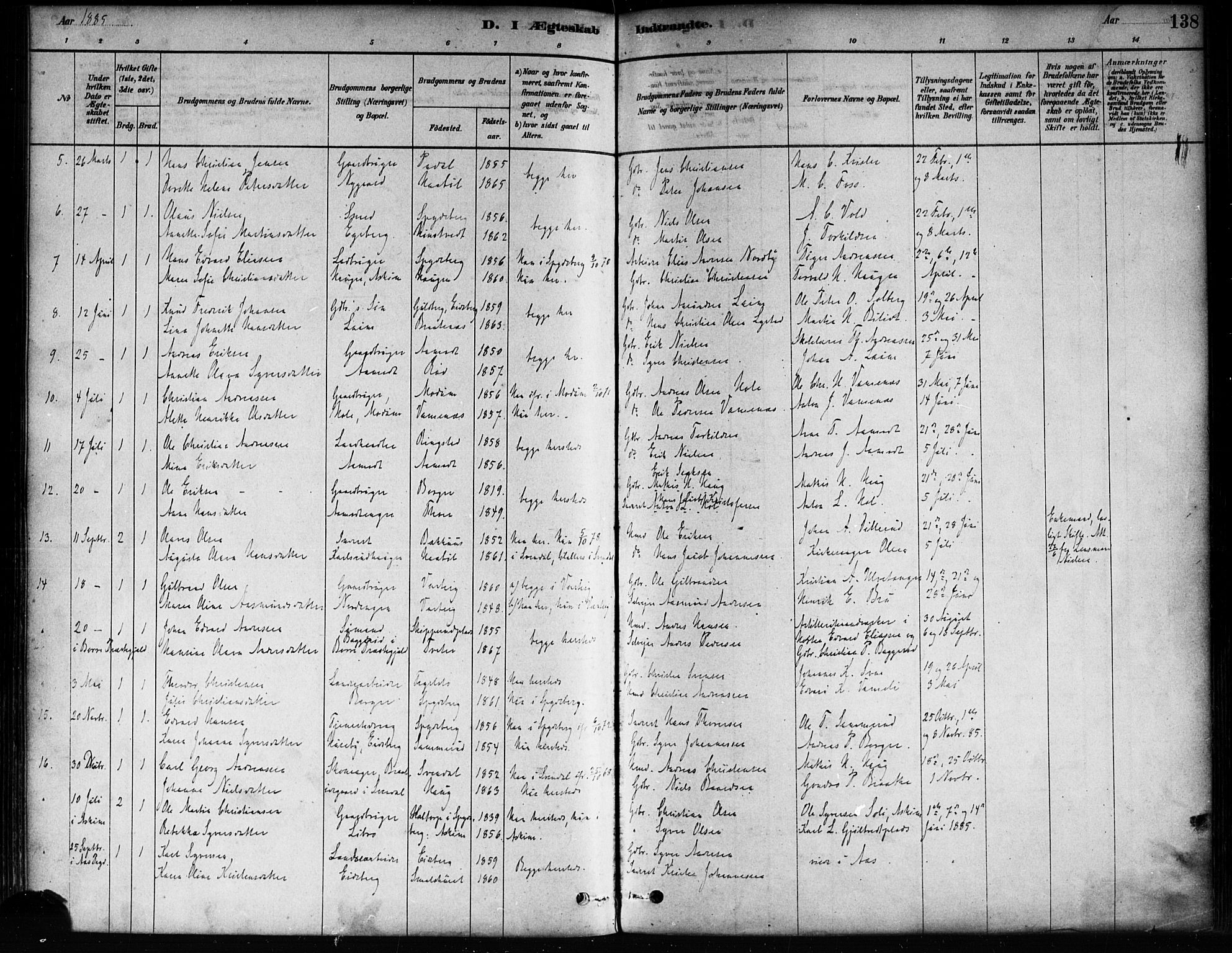 Skiptvet prestekontor Kirkebøker, SAO/A-20009/F/Fa/L0009: Parish register (official) no. 9, 1878-1900, p. 138