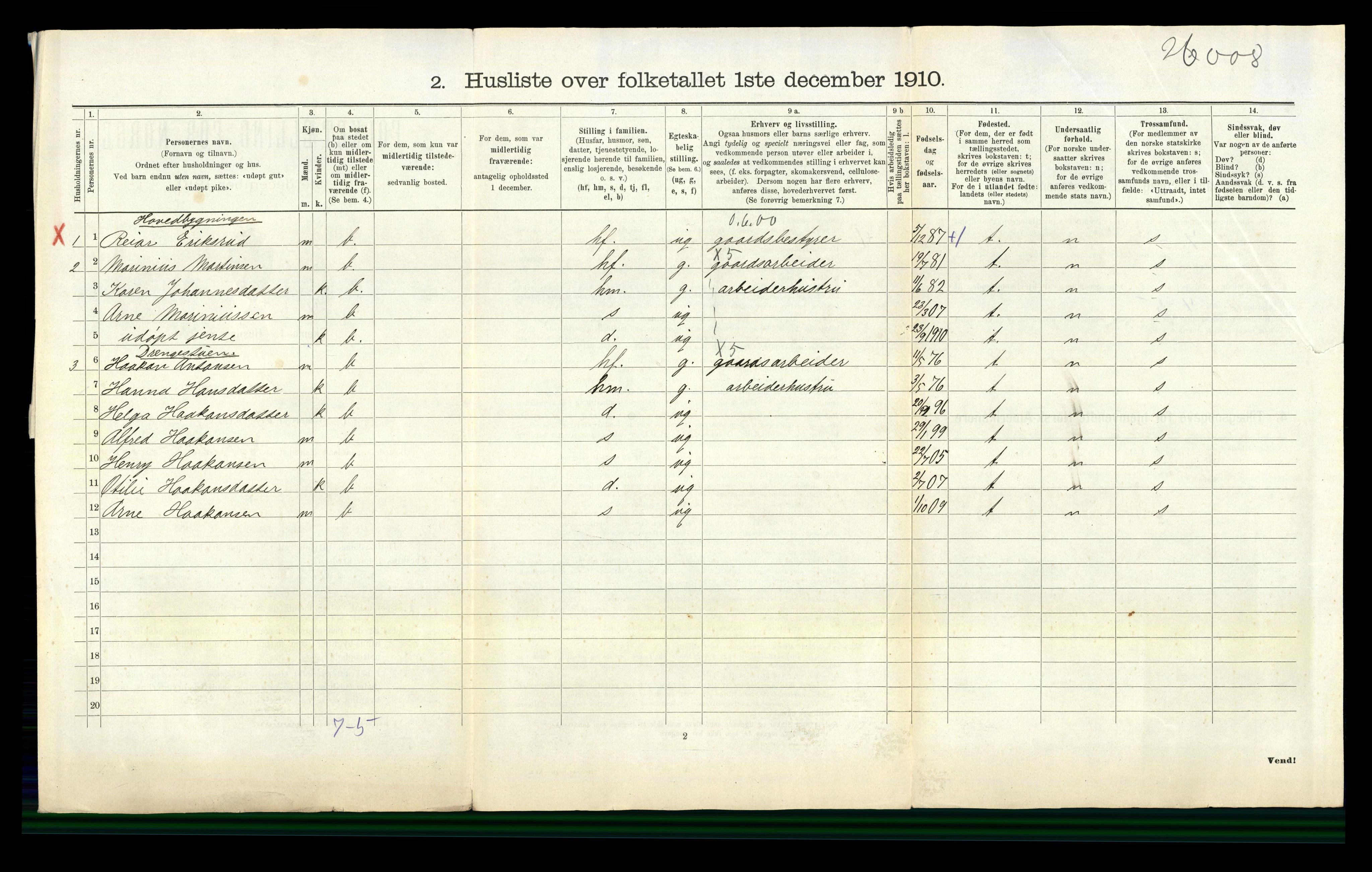 RA, 1910 census for Lier, 1910, p. 863