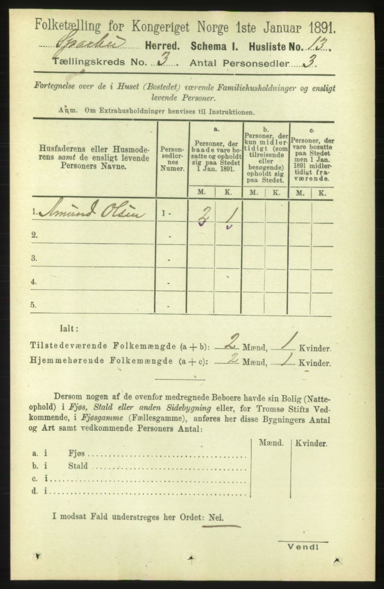 RA, 1891 census for 1731 Sparbu, 1891, p. 808