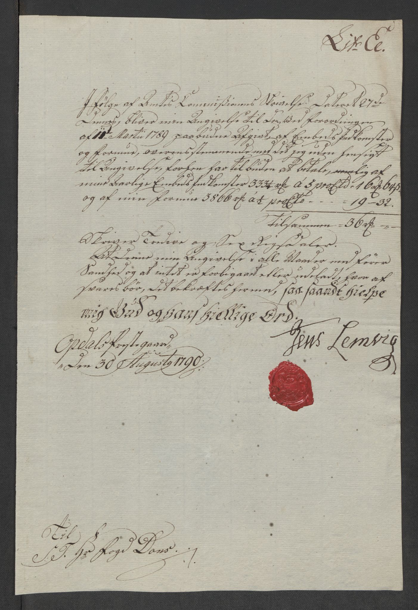 Rentekammeret inntil 1814, Reviderte regnskaper, Mindre regnskaper, AV/RA-EA-4068/Rf/Rfe/L0032: Numedal og Sandsvær fogderi, Orkdal og Gauldal fogderi, 1789, p. 203