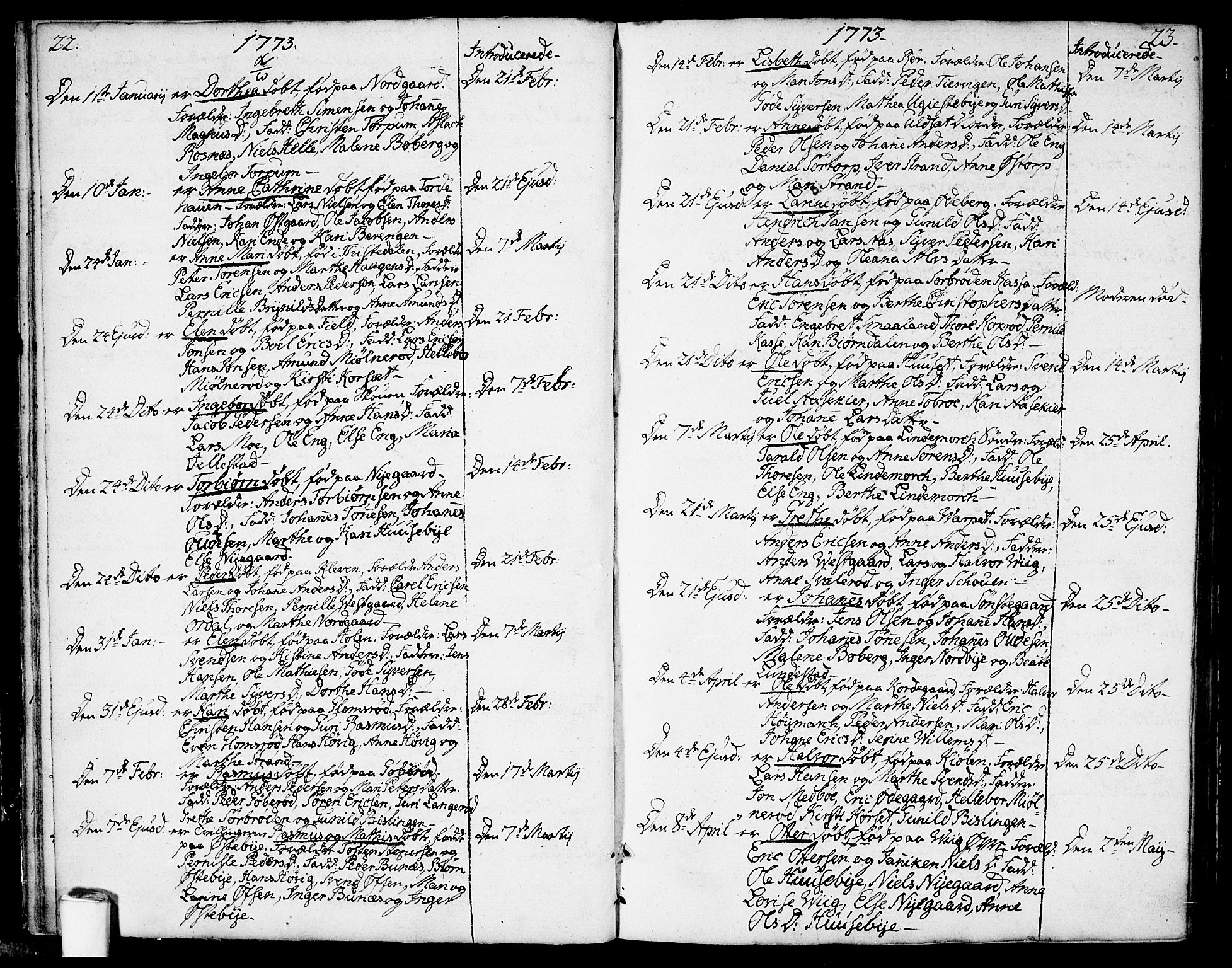 Berg prestekontor Kirkebøker, SAO/A-10902/F/Fa/L0001: Parish register (official) no. I 1, 1770-1814, p. 22-23