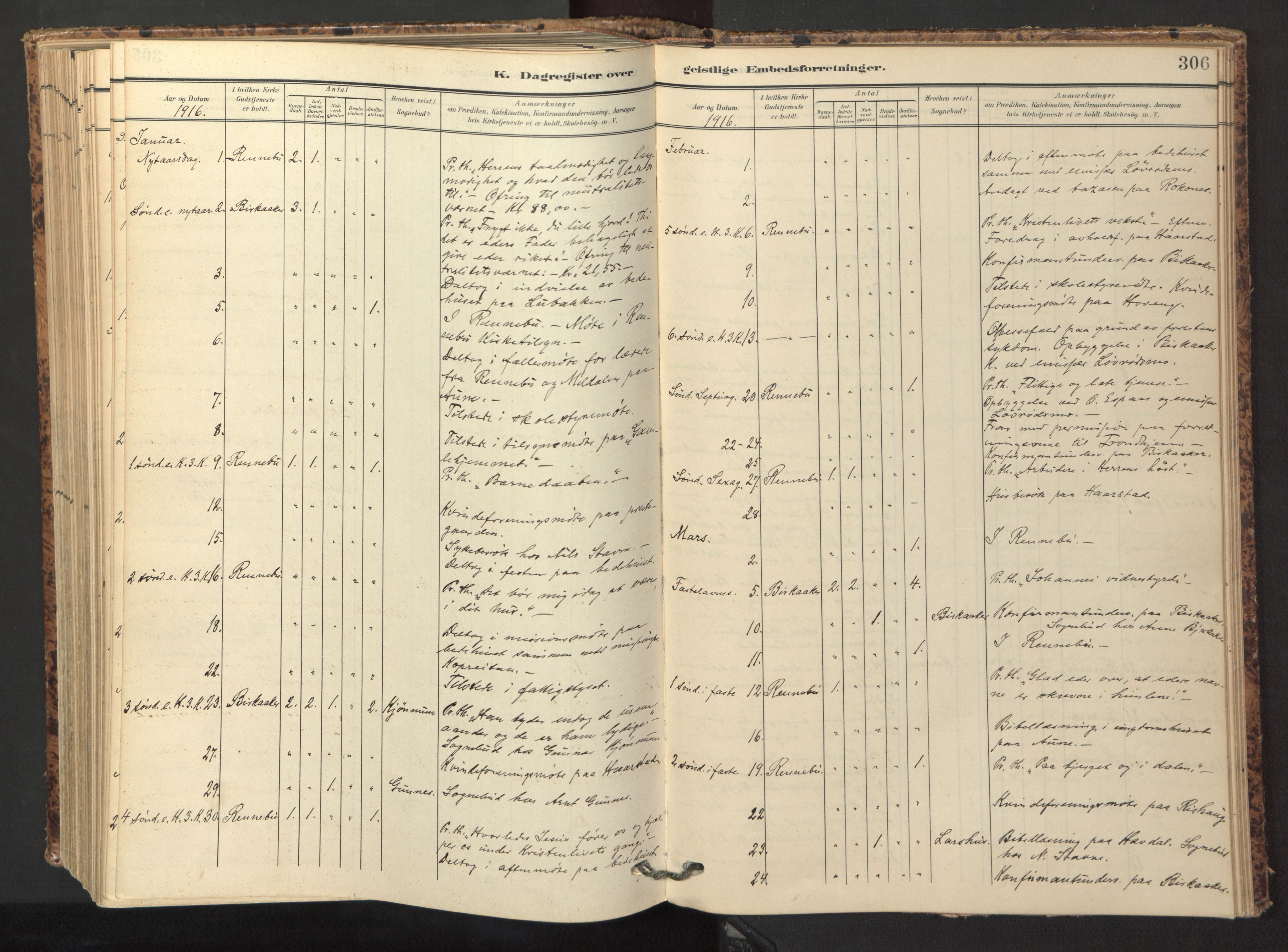 Ministerialprotokoller, klokkerbøker og fødselsregistre - Sør-Trøndelag, SAT/A-1456/674/L0873: Parish register (official) no. 674A05, 1908-1923, p. 306