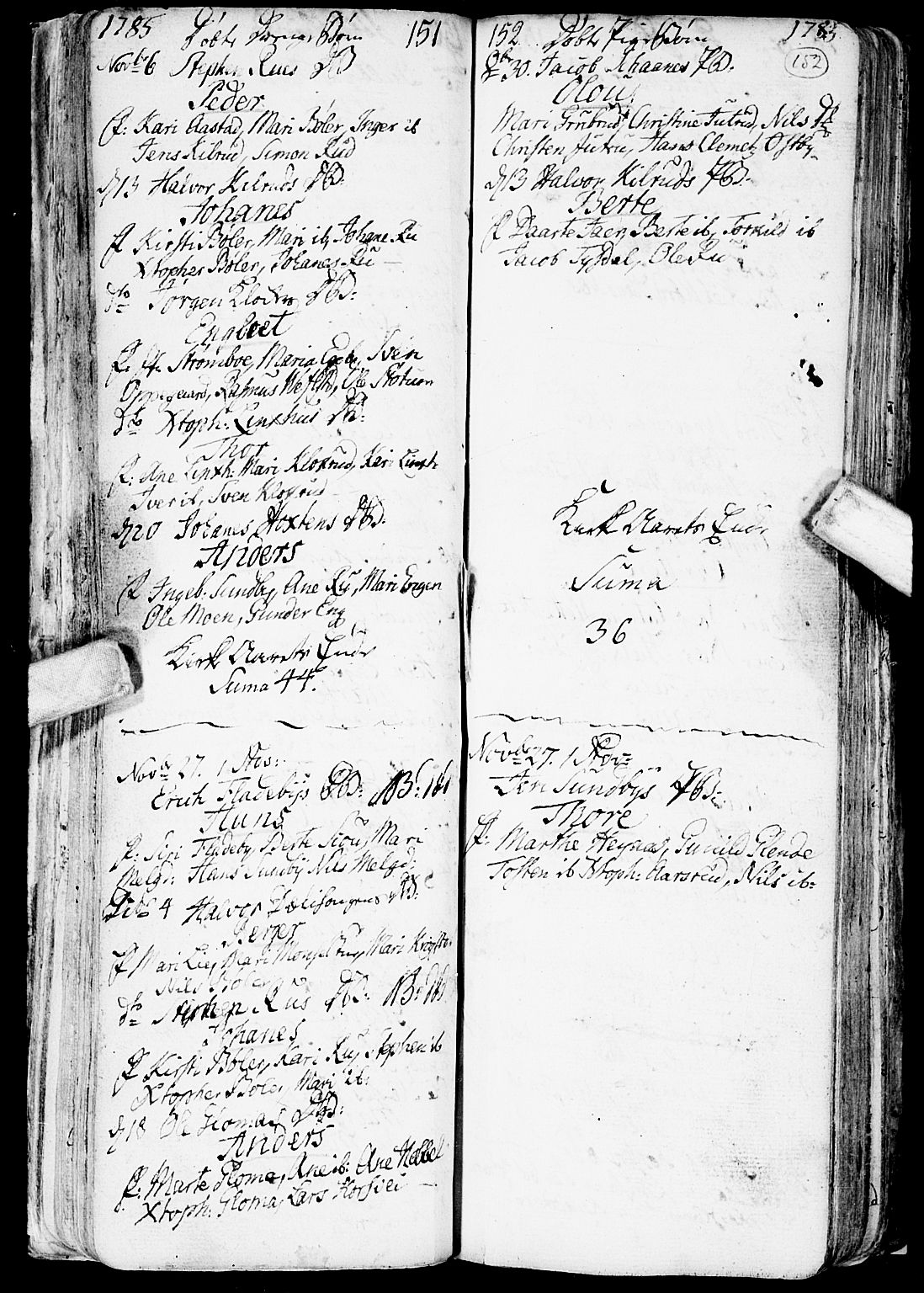 Enebakk prestekontor Kirkebøker, SAO/A-10171c/F/Fa/L0002: Parish register (official) no. I 2, 1755-1806, p. 151-152