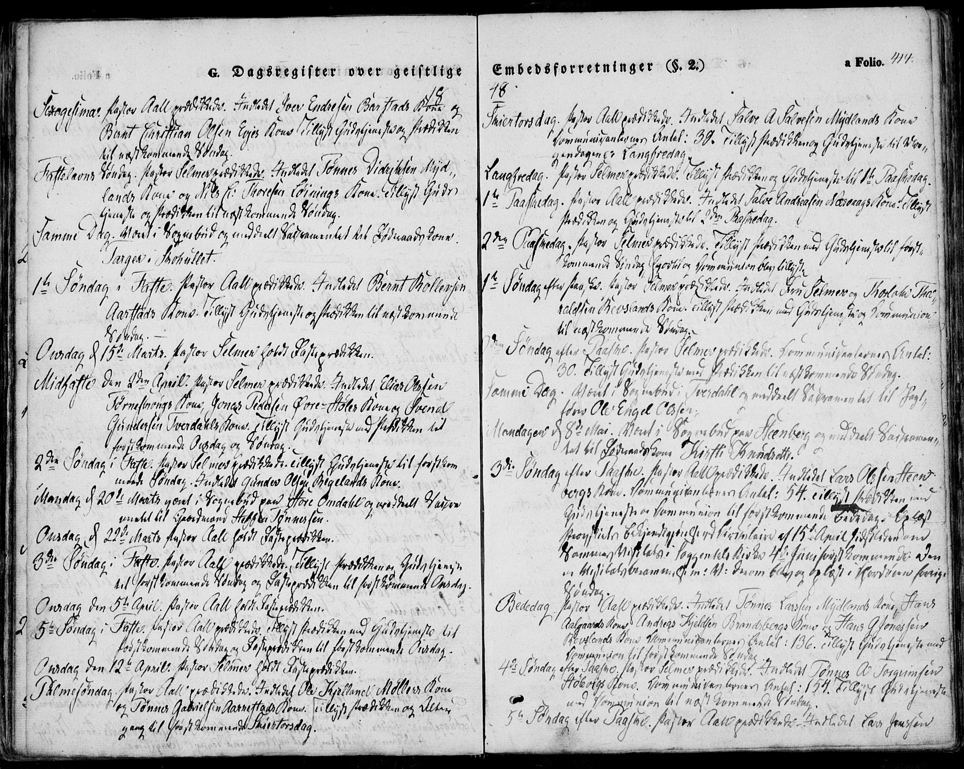 Sokndal sokneprestkontor, AV/SAST-A-101808: Parish register (official) no. A 8.2, 1842-1857, p. 414