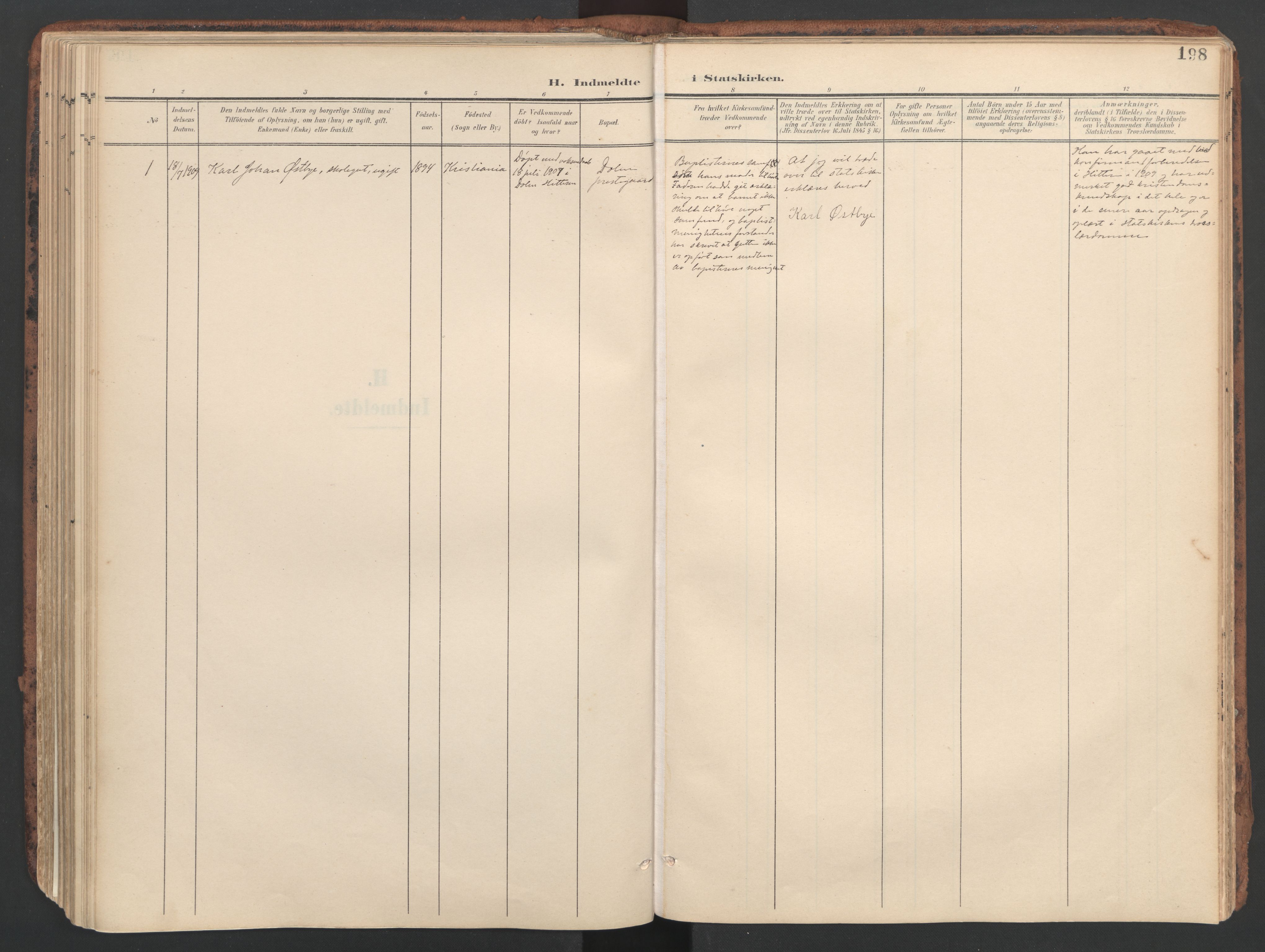 Ministerialprotokoller, klokkerbøker og fødselsregistre - Sør-Trøndelag, SAT/A-1456/634/L0537: Parish register (official) no. 634A13, 1896-1922, p. 198