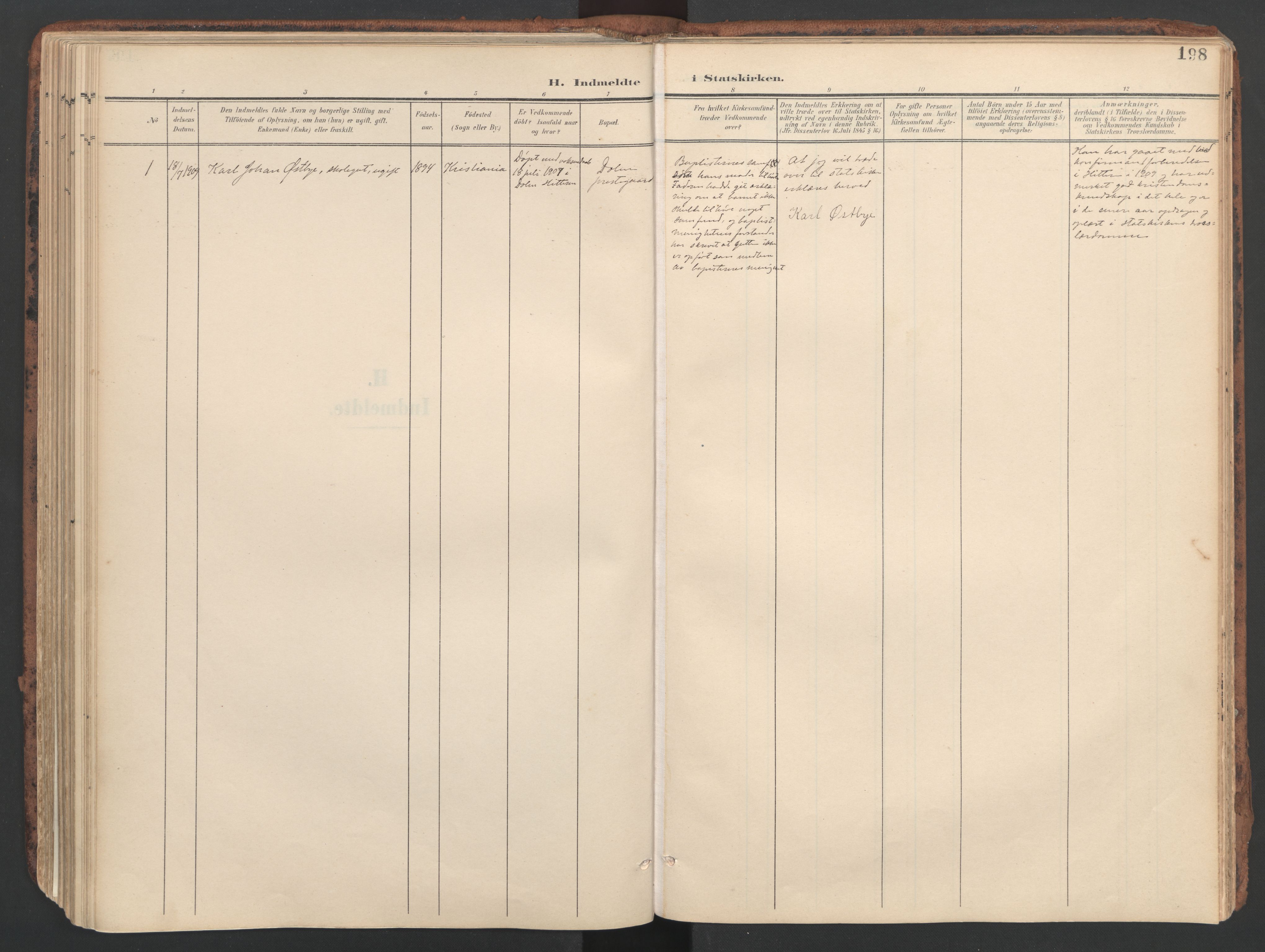 Ministerialprotokoller, klokkerbøker og fødselsregistre - Sør-Trøndelag, AV/SAT-A-1456/634/L0537: Parish register (official) no. 634A13, 1896-1922, p. 198