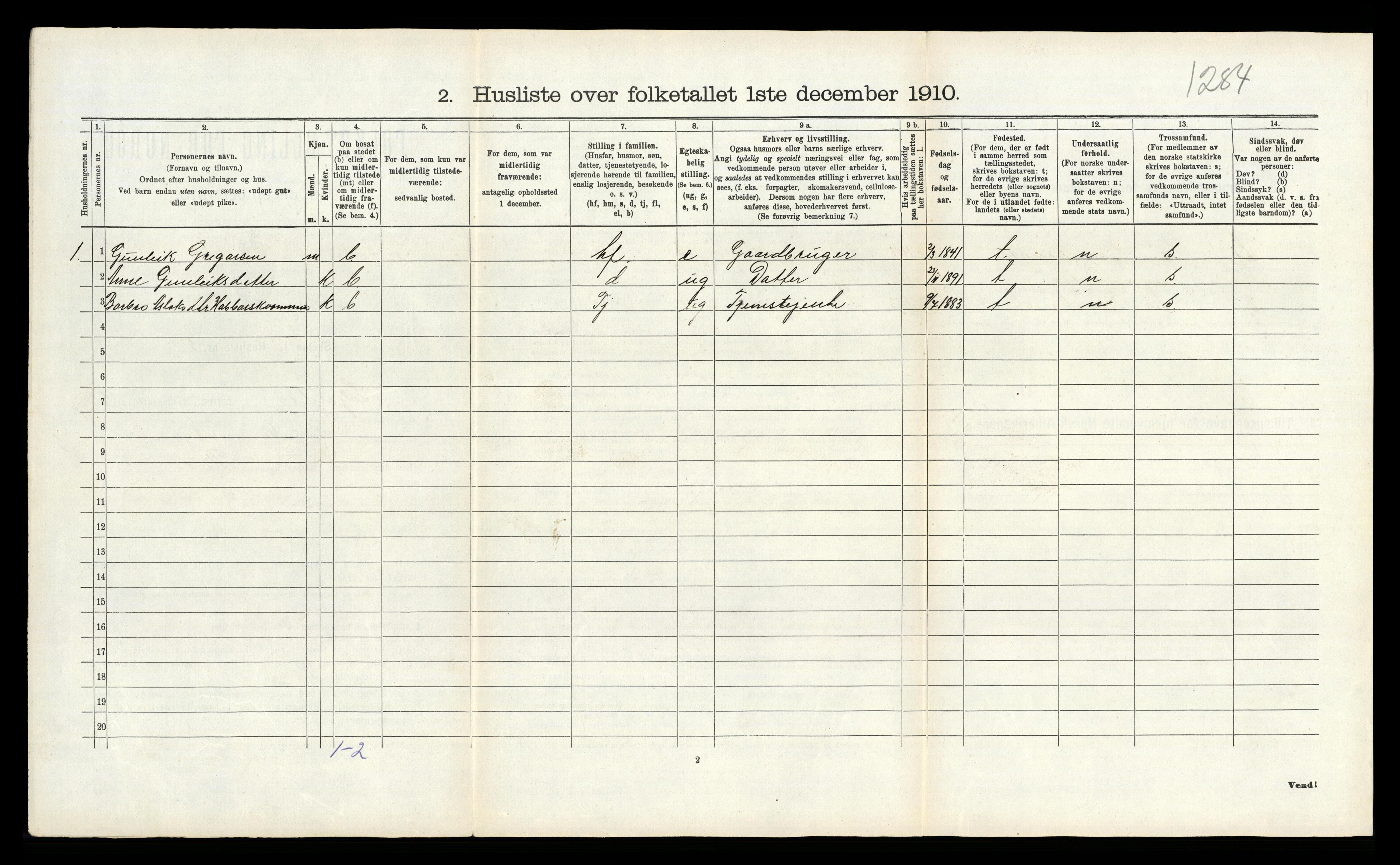 RA, 1910 census for Seljord, 1910, p. 362