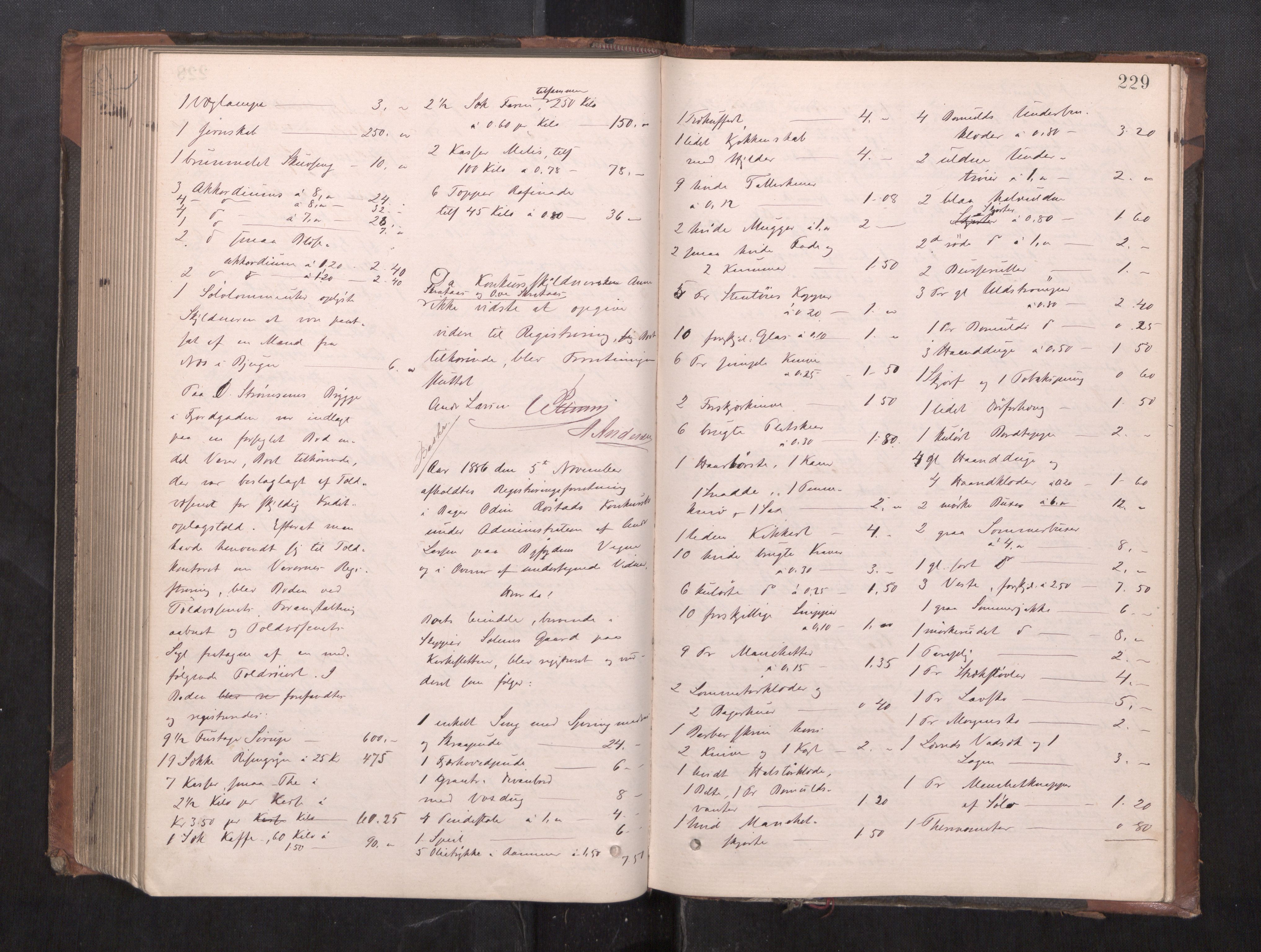 Trondheim byfogd, AV/SAT-A-0003/1/3/3C/L0010: Skifteregistreringsprotokoll - 5/11-5/5. (u/ register), 1879-1887, p. 229