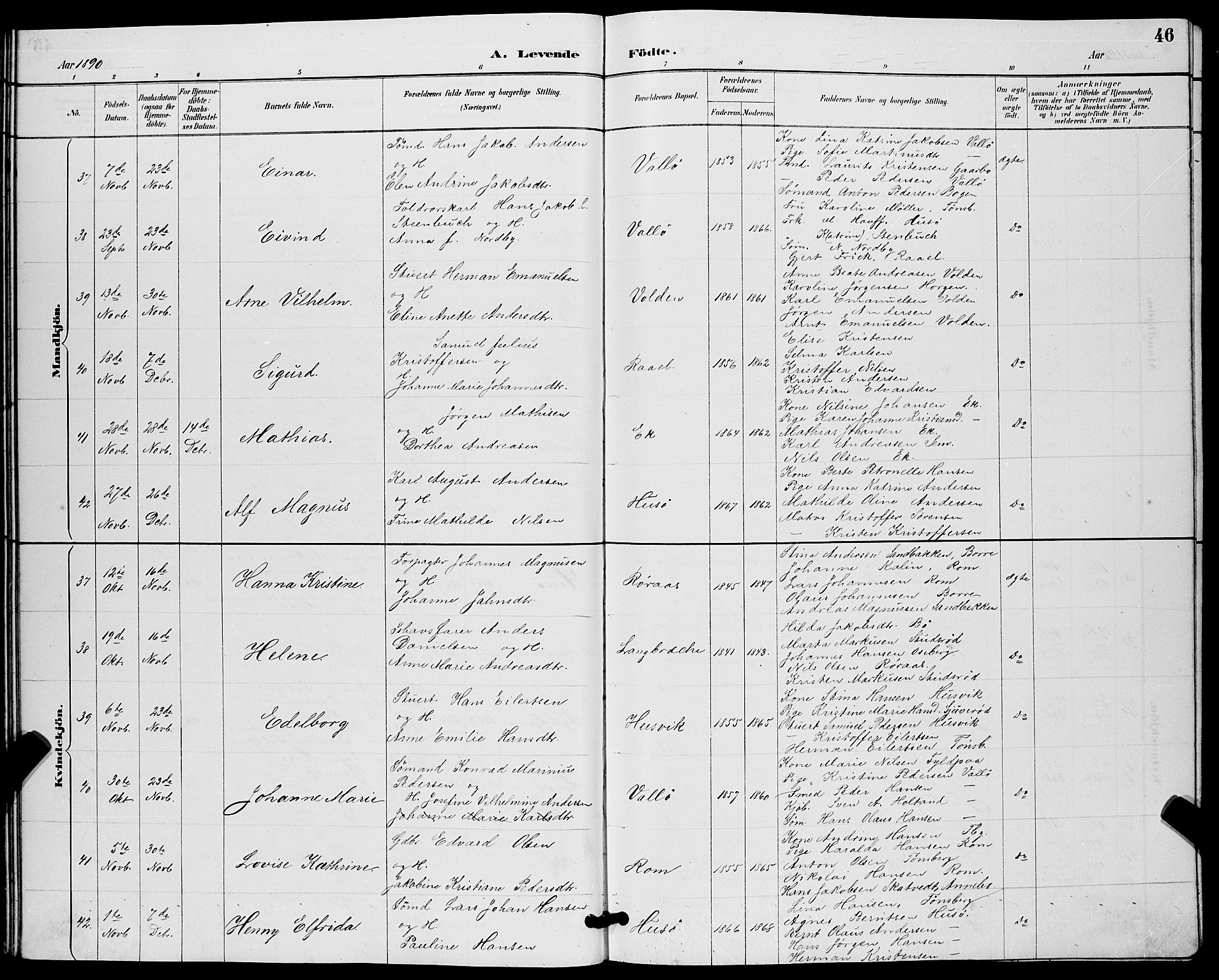 Sem kirkebøker, AV/SAKO-A-5/G/Gb/L0002: Parish register (copy) no. II 2, 1886-1899, p. 46