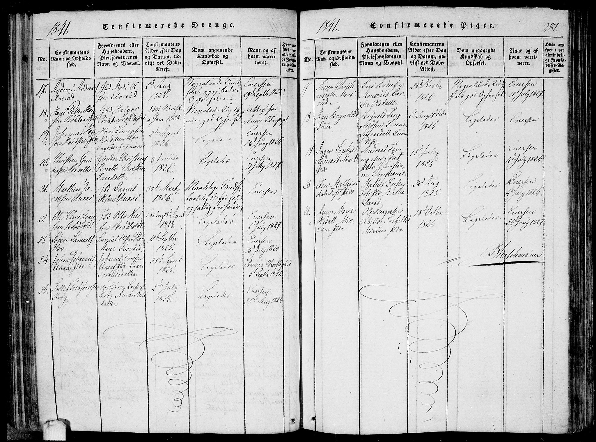 Hobøl prestekontor Kirkebøker, AV/SAO-A-2002/F/Fa/L0002: Parish register (official) no. I 2, 1814-1841, p. 281