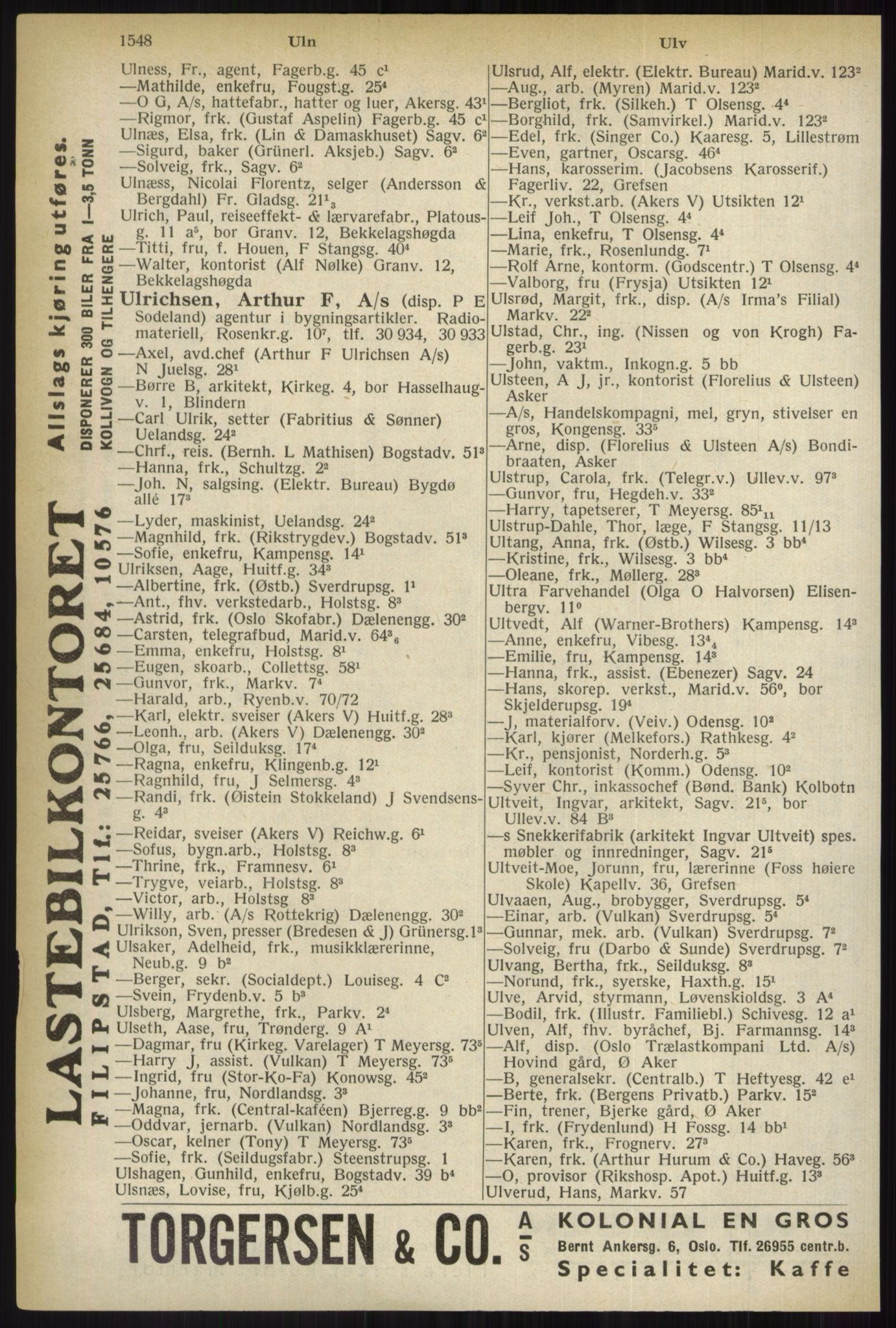 Kristiania/Oslo adressebok, PUBL/-, 1937, p. 1548