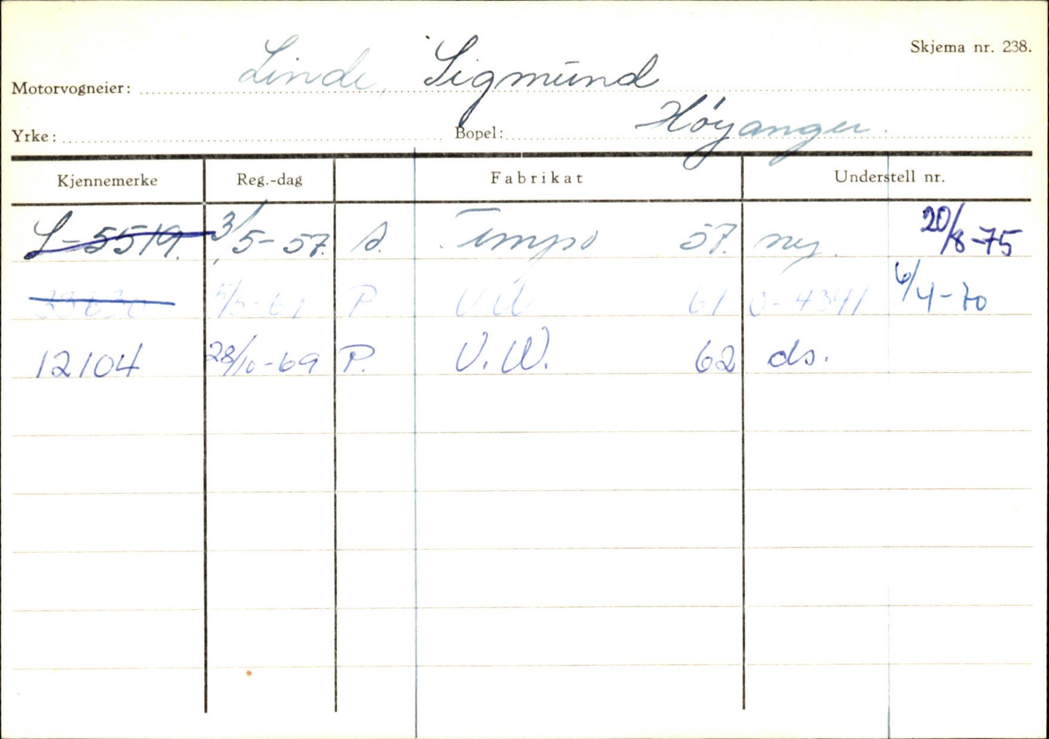 Statens vegvesen, Sogn og Fjordane vegkontor, AV/SAB-A-5301/4/F/L0130: Eigarregister Eid T-Å. Høyanger A-O, 1945-1975, p. 2006