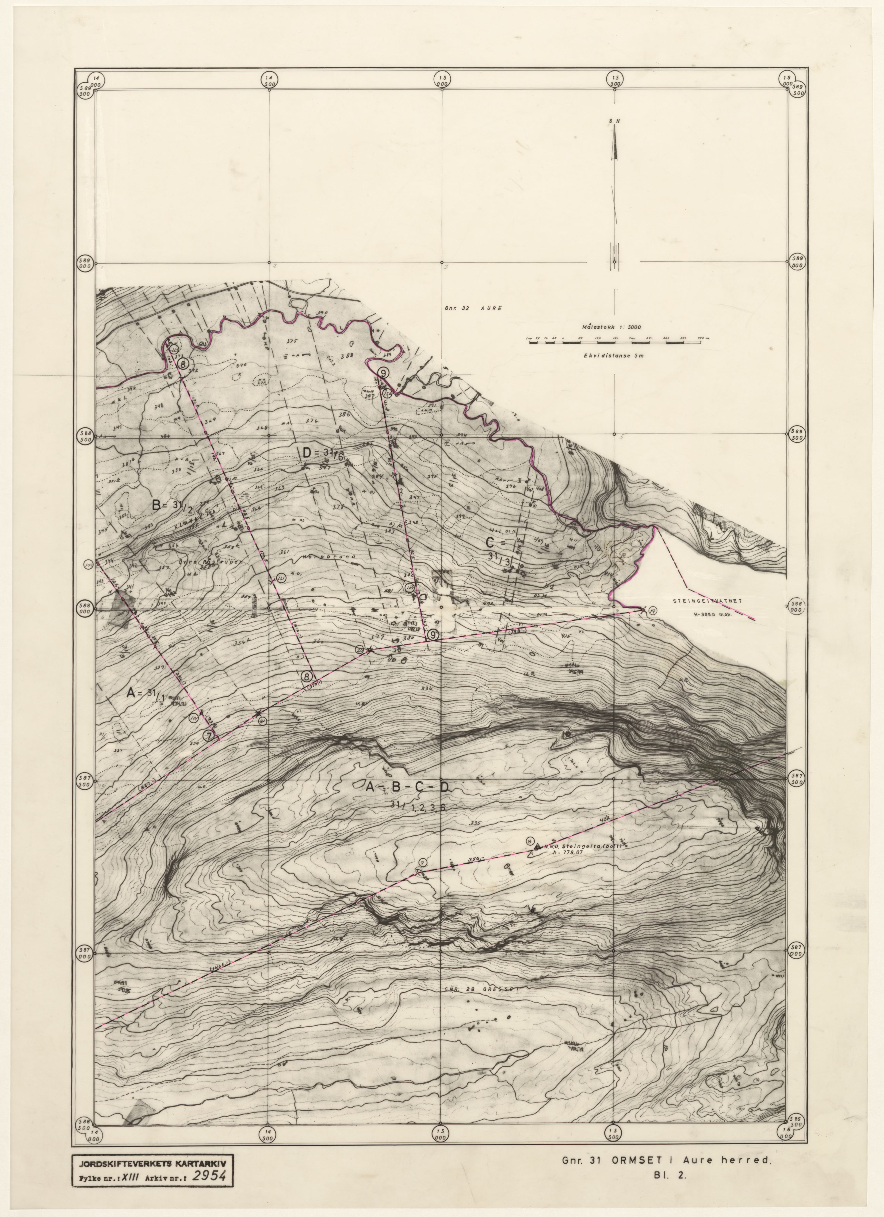 Jordskifteverkets kartarkiv, RA/S-3929/T, 1859-1988, p. 3730
