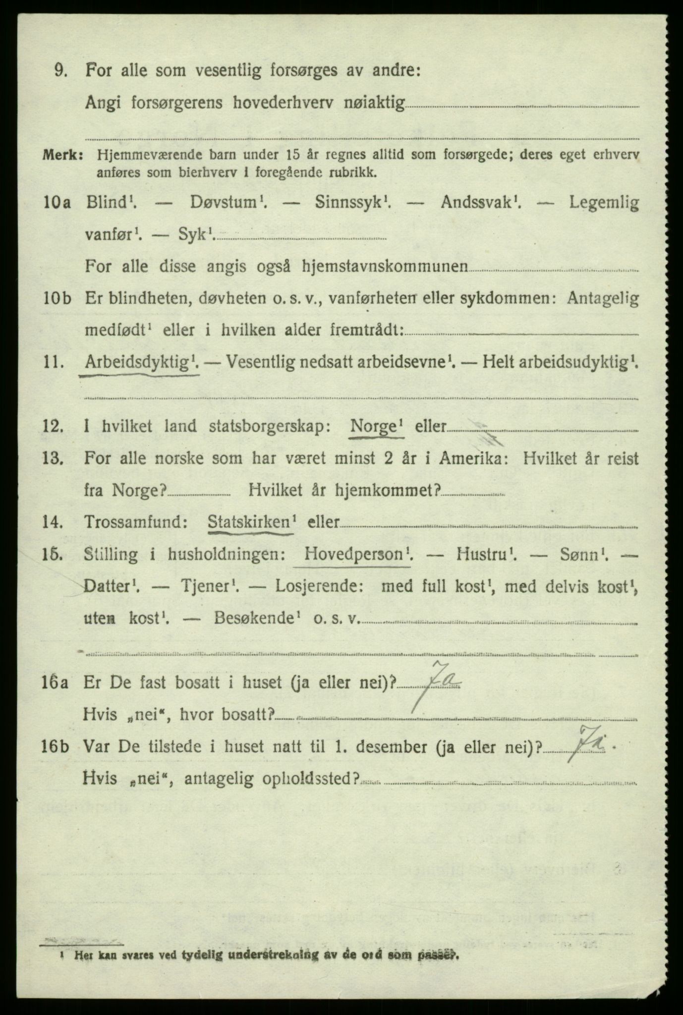 SAB, 1920 census for Samnanger, 1920, p. 1110