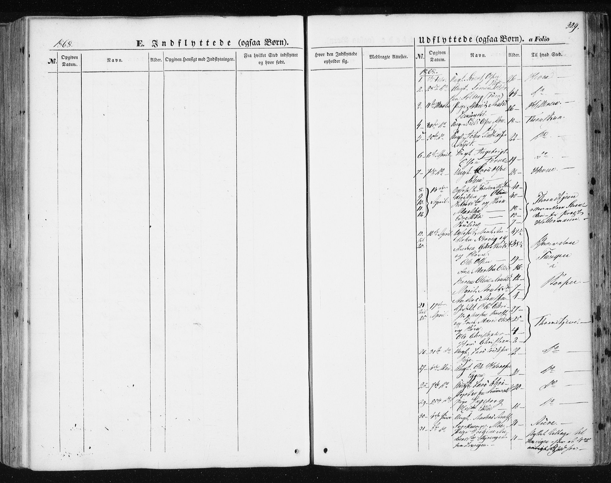 Ministerialprotokoller, klokkerbøker og fødselsregistre - Sør-Trøndelag, SAT/A-1456/668/L0806: Parish register (official) no. 668A06, 1854-1869, p. 329