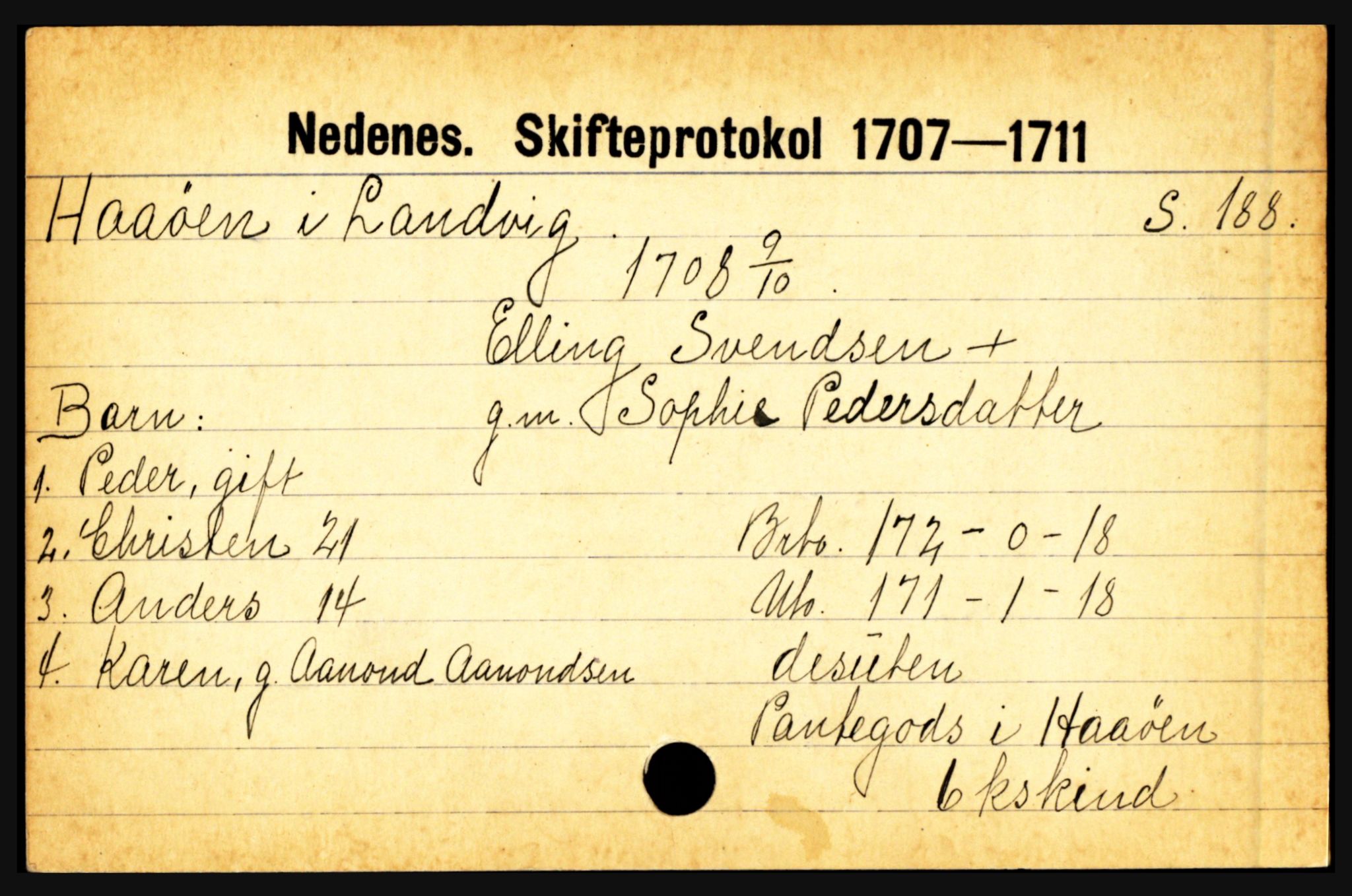 Nedenes sorenskriveri før 1824, AV/SAK-1221-0007/H, p. 13877