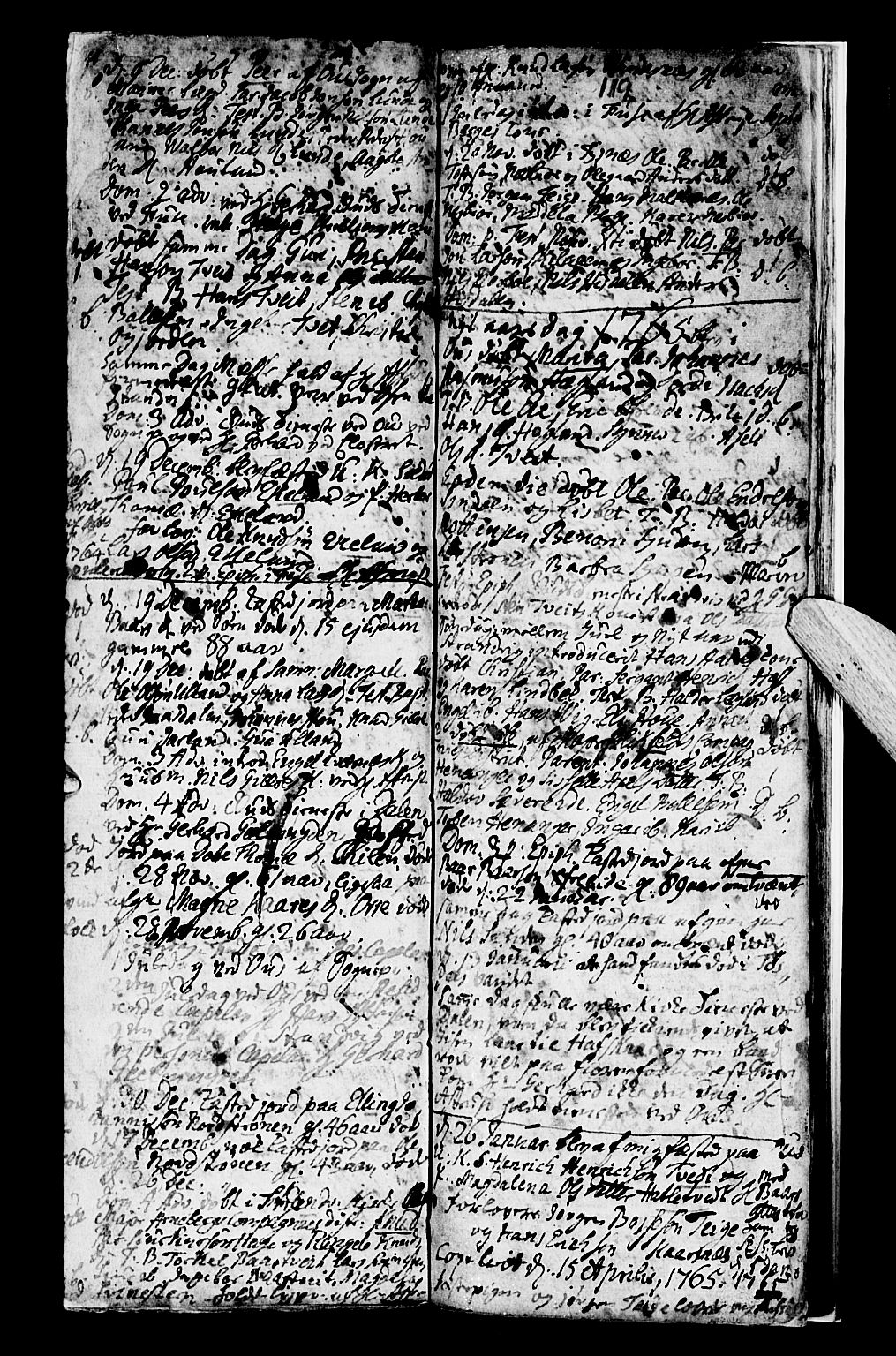 Os sokneprestembete, SAB/A-99929: Parish register (official) no. A 8, 1760-1765, p. 119