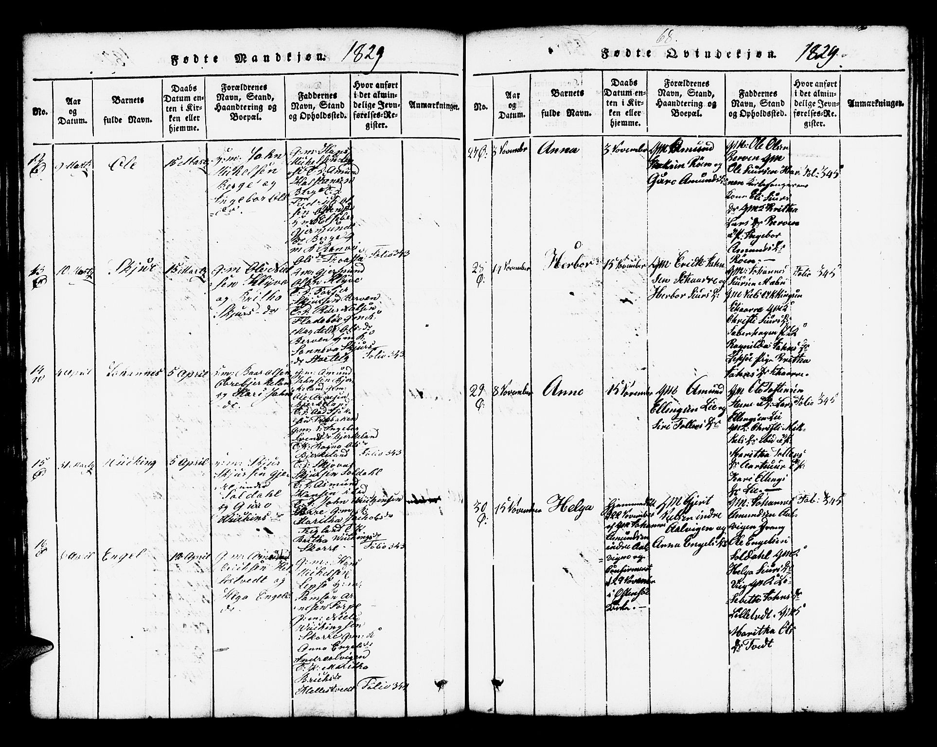 Kvam sokneprestembete, AV/SAB-A-76201/H/Haa: Parish register (official) no. A 6, 1818-1832, p. 68