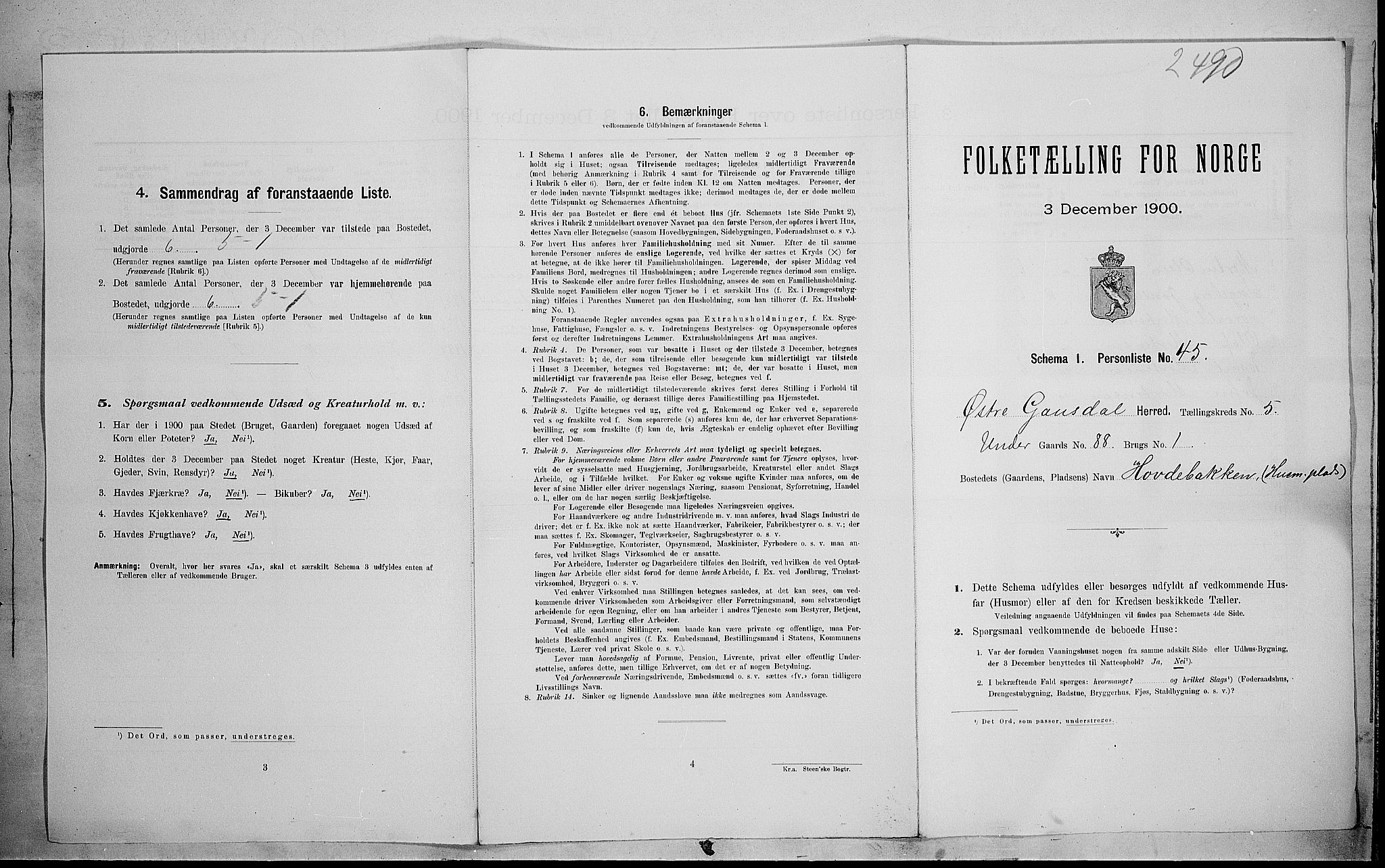 SAH, 1900 census for Østre Gausdal, 1900, p. 822