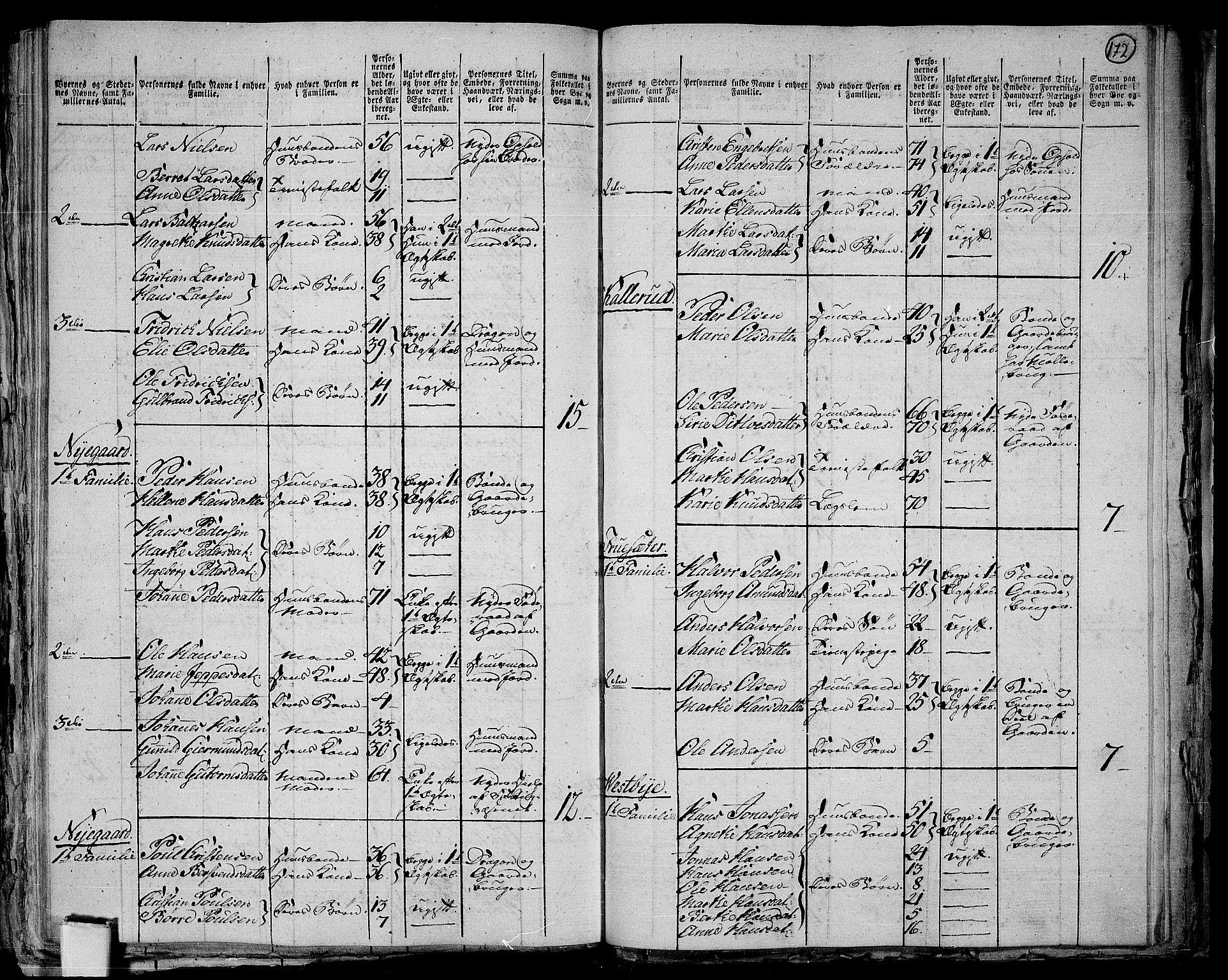 RA, 1801 census for 0527P Vardal, 1801, p. 171b-172a