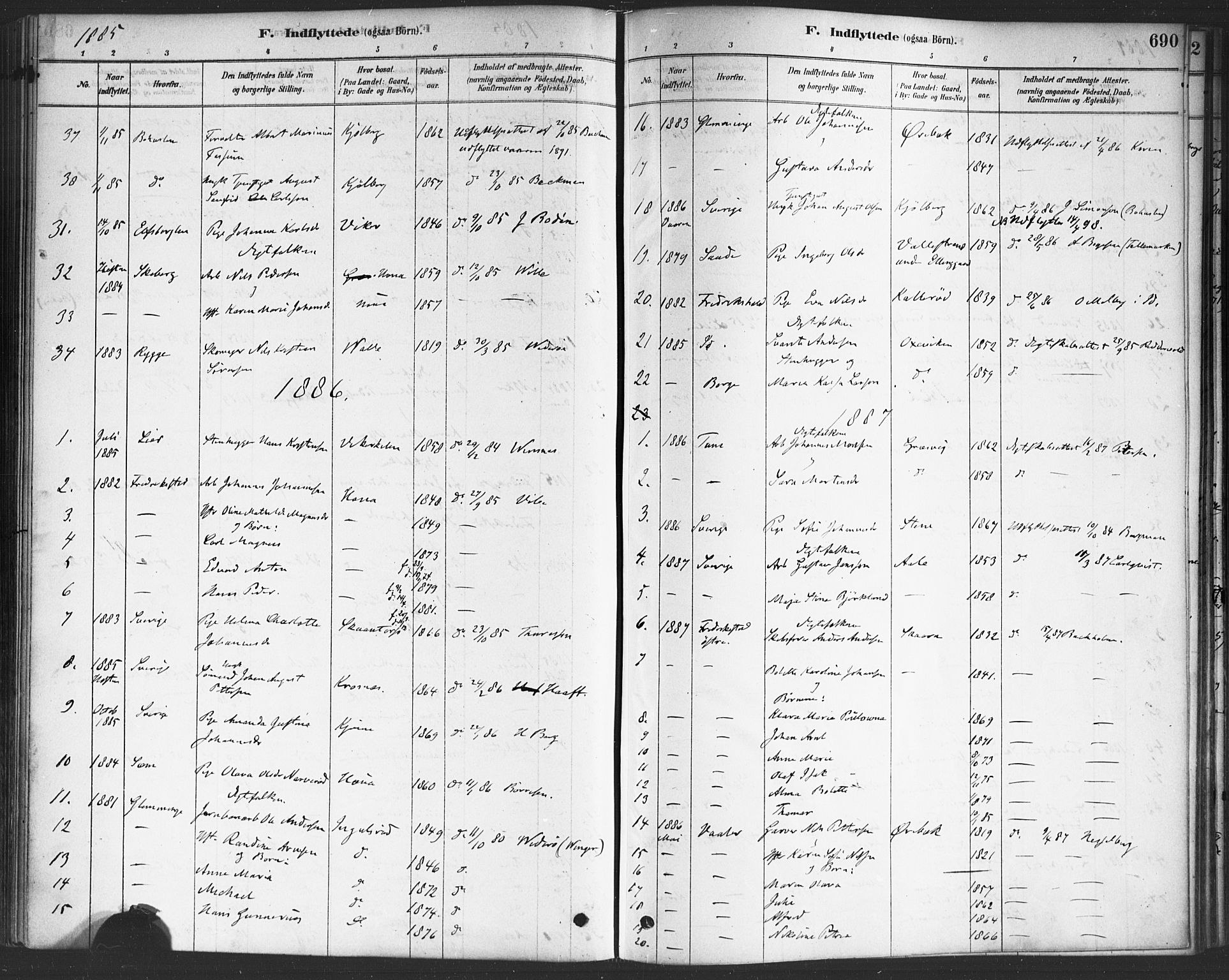 Onsøy prestekontor Kirkebøker, SAO/A-10914/F/Fa/L0006: Parish register (official) no. I 6, 1878-1898, p. 690