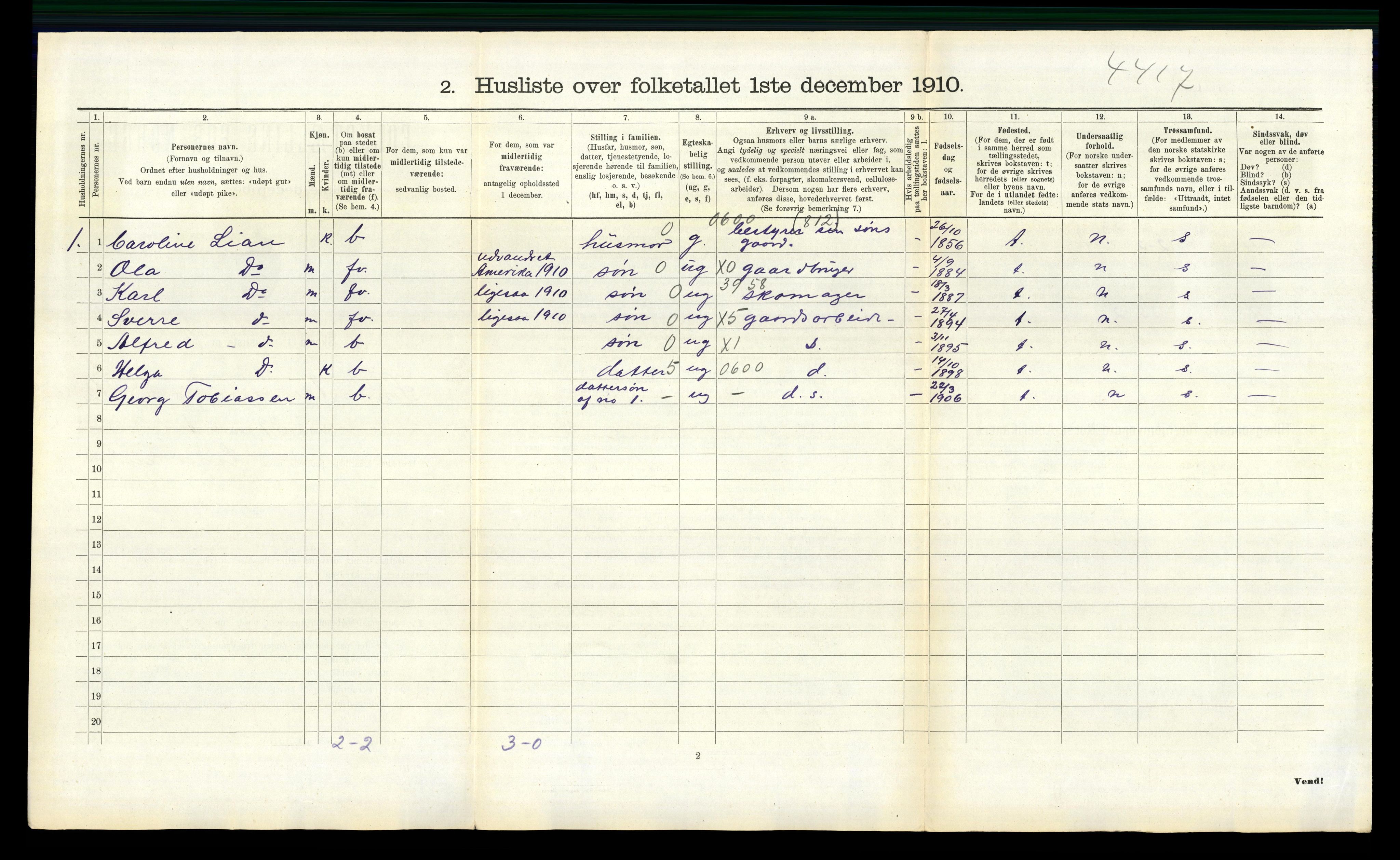 RA, 1910 census for Sør-Audnedal, 1910, p. 1076