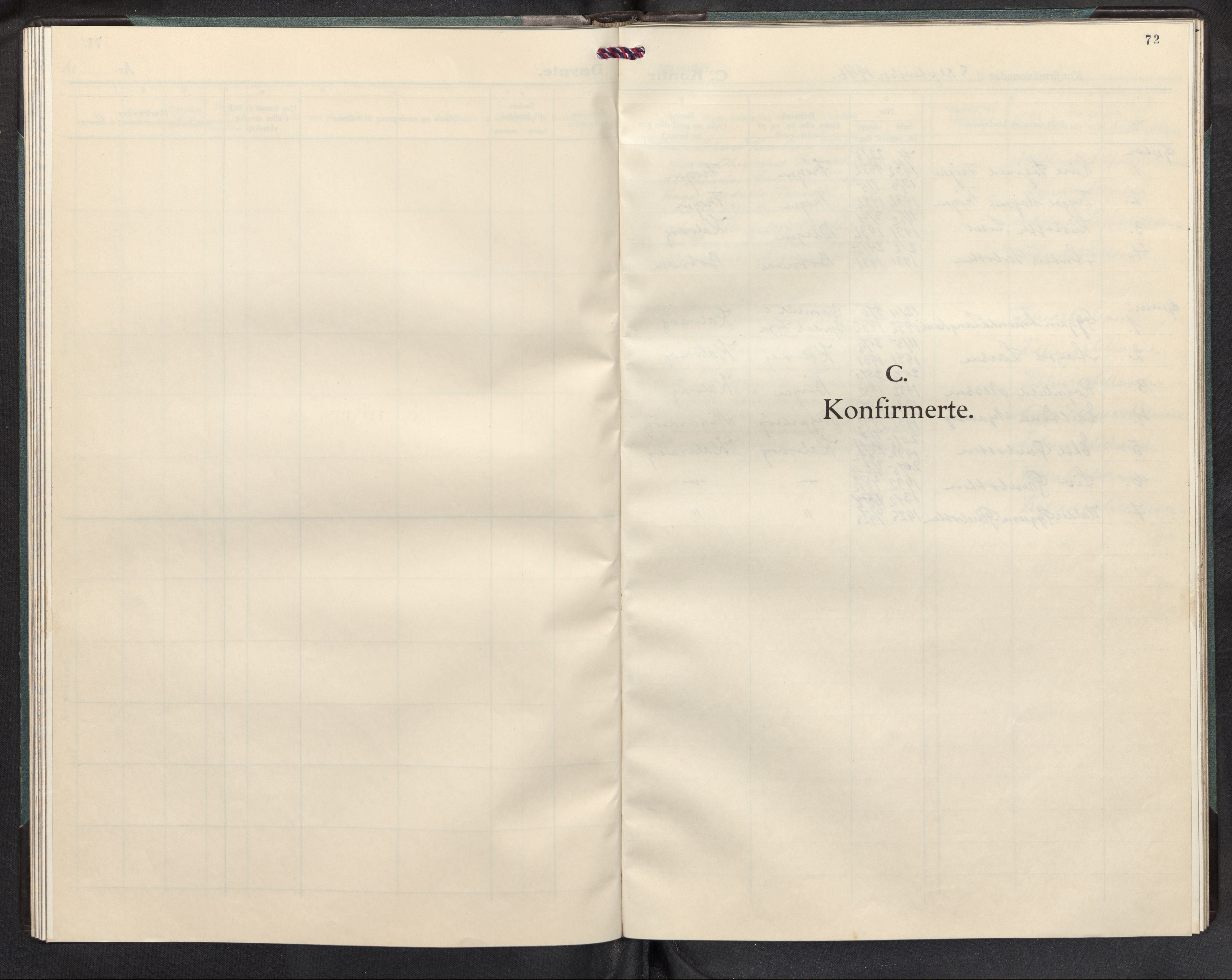Bremanger sokneprestembete, AV/SAB-A-82201/H/Hab/Habb/L0003: Parish register (copy) no. B 3, 1946-1957, p. 71b-72a