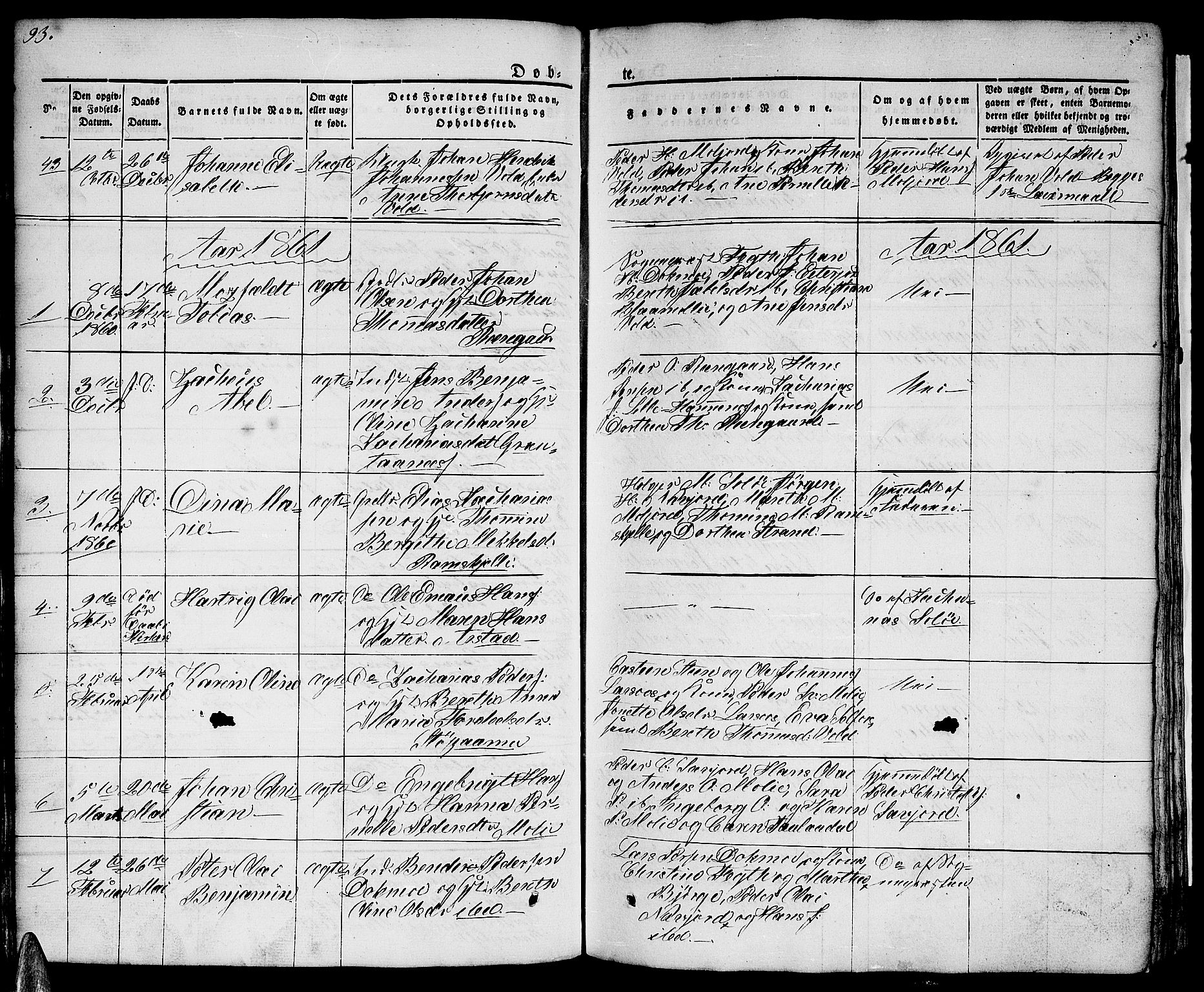 Ministerialprotokoller, klokkerbøker og fødselsregistre - Nordland, AV/SAT-A-1459/846/L0652: Parish register (copy) no. 846C02, 1841-1871, p. 93