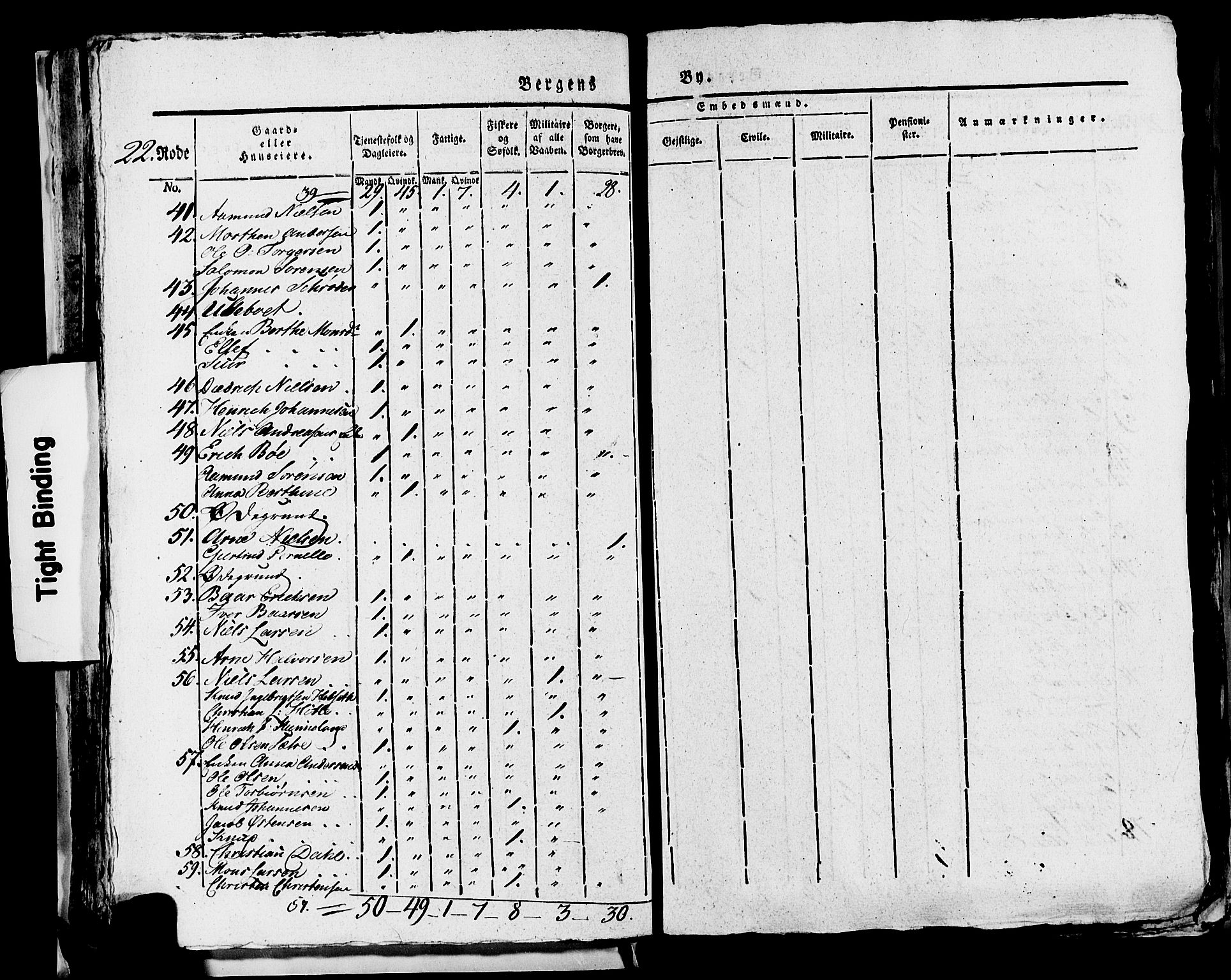 SAB, 1815 Census for Bergen, 1815, p. 931