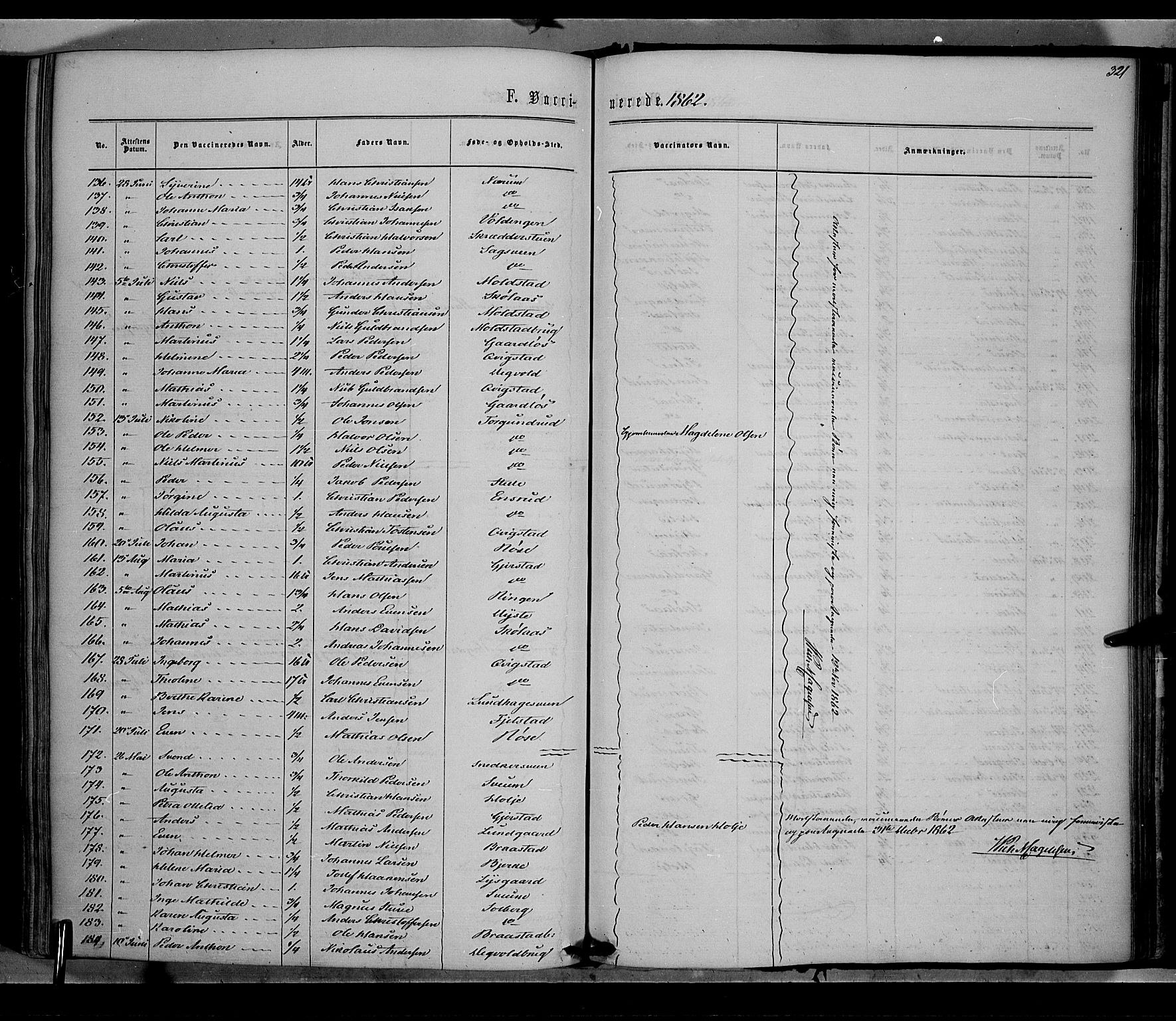 Vestre Toten prestekontor, SAH/PREST-108/H/Ha/Haa/L0007: Parish register (official) no. 7, 1862-1869, p. 321