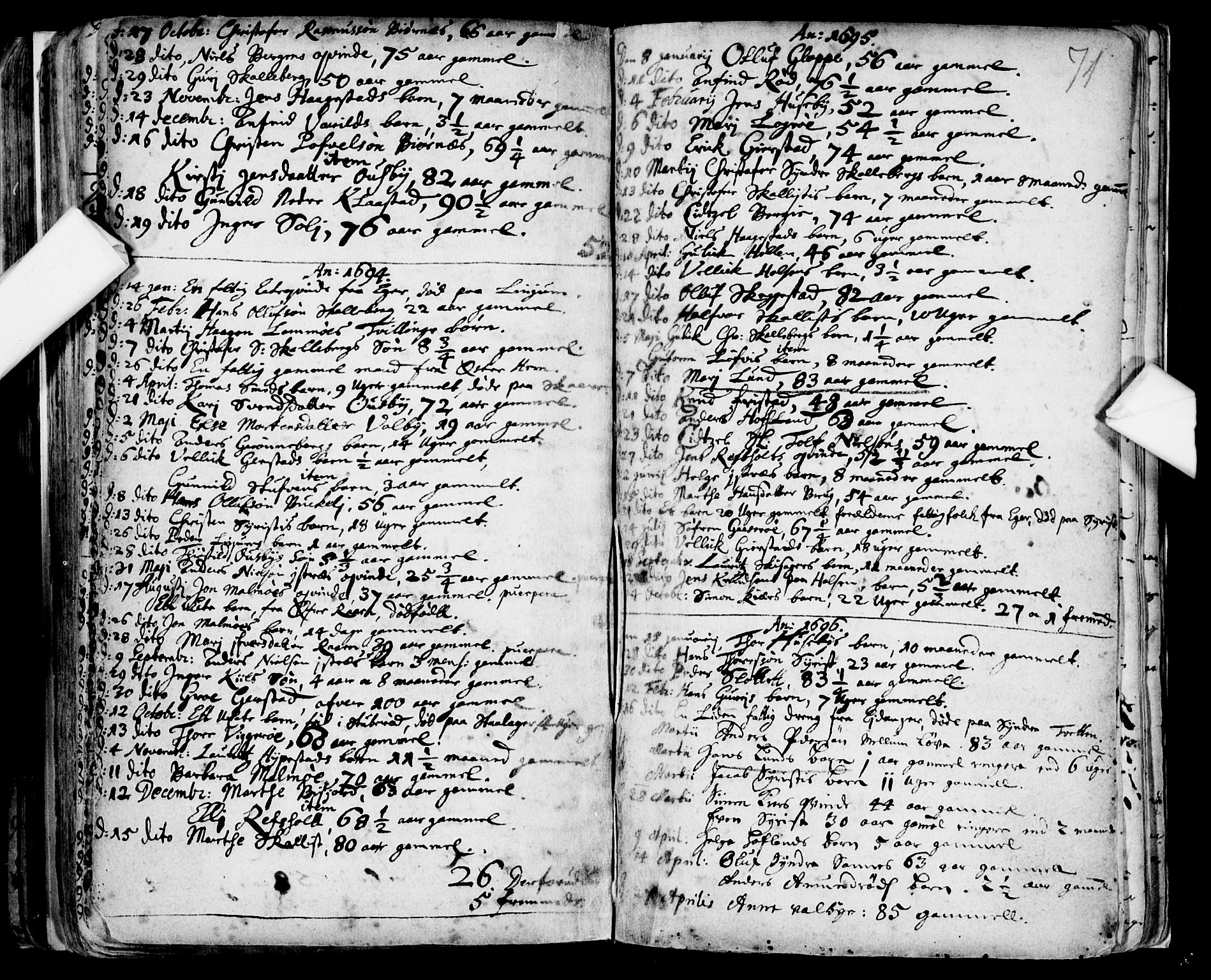 Tjølling kirkebøker, SAKO/A-60/F/Fa/L0001: Parish register (official) no. 1, 1670-1716, p. 71