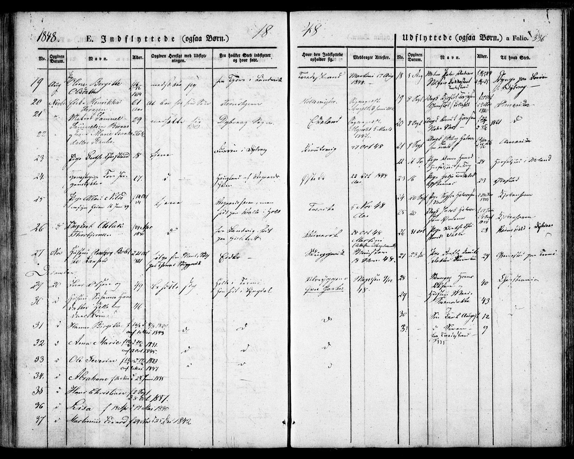 Holt sokneprestkontor, AV/SAK-1111-0021/F/Fa/L0007: Parish register (official) no. A 7, 1836-1848, p. 336