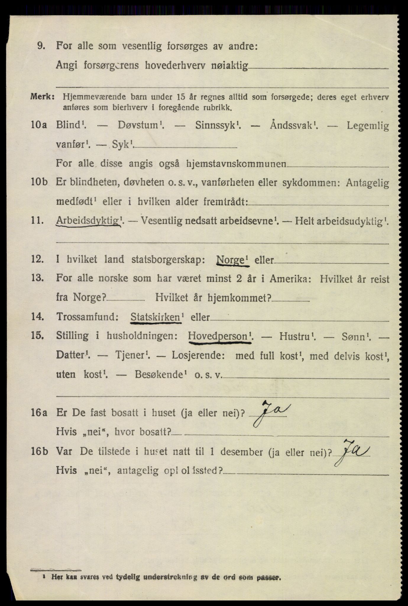 SAH, 1920 census for Tolga, 1920, p. 3916