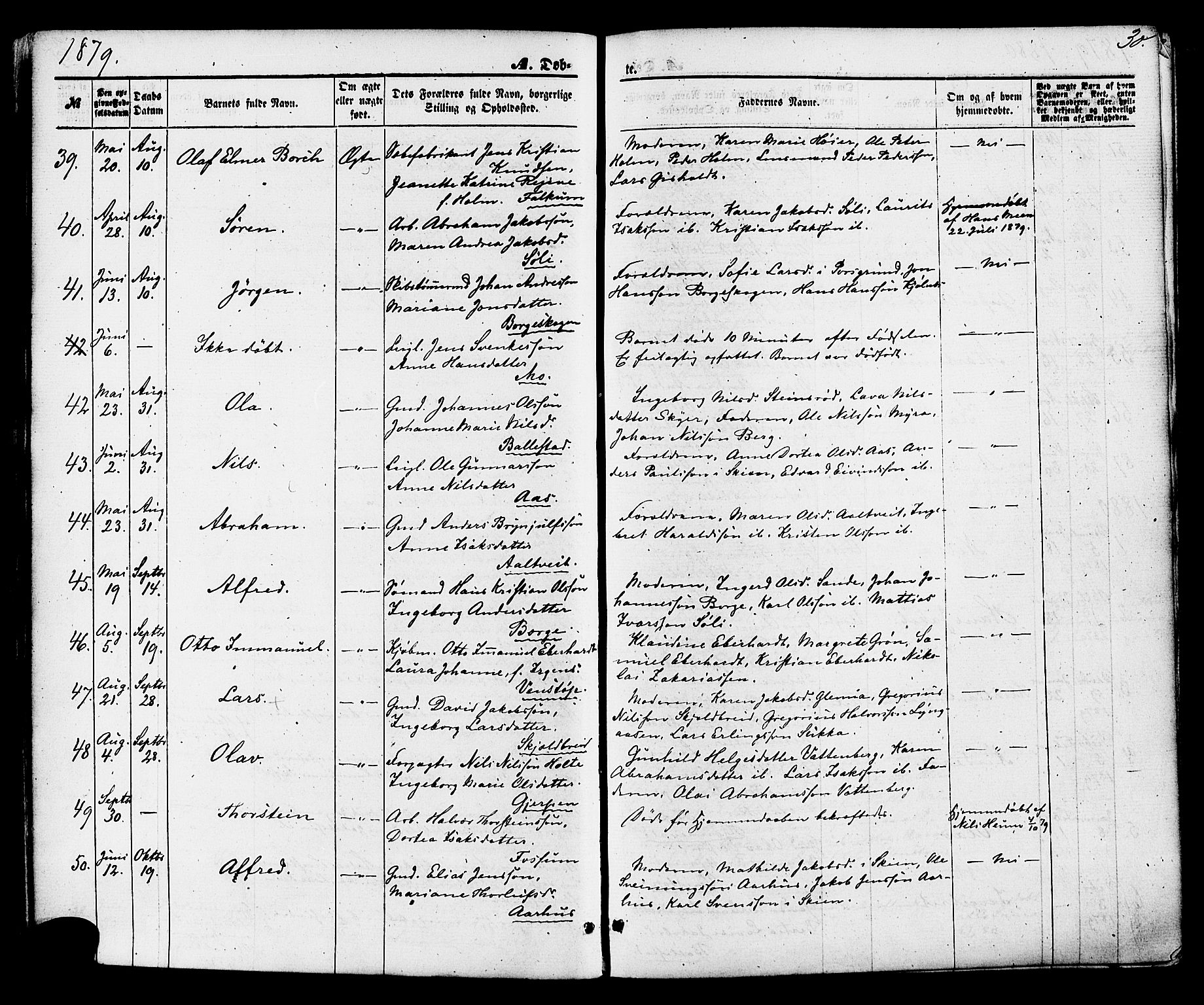 Gjerpen kirkebøker, AV/SAKO-A-265/F/Fa/L0009: Parish register (official) no. I 9, 1872-1885, p. 30