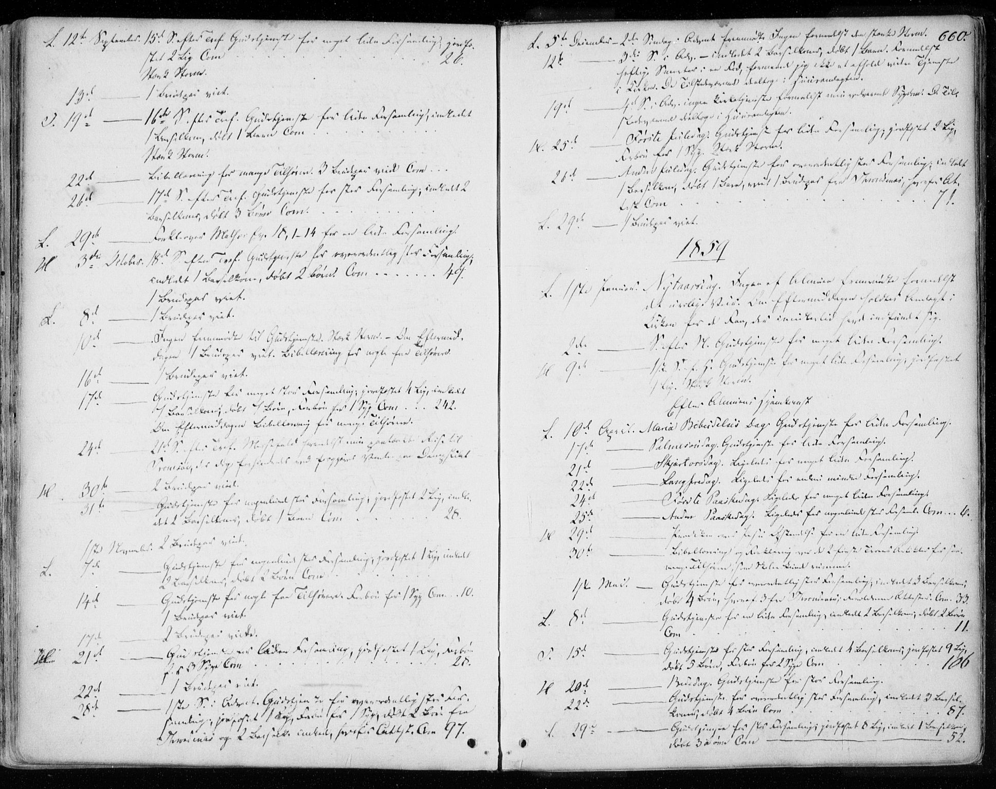 Ministerialprotokoller, klokkerbøker og fødselsregistre - Nordland, SAT/A-1459/872/L1033: Parish register (official) no. 872A08, 1840-1863, p. 660