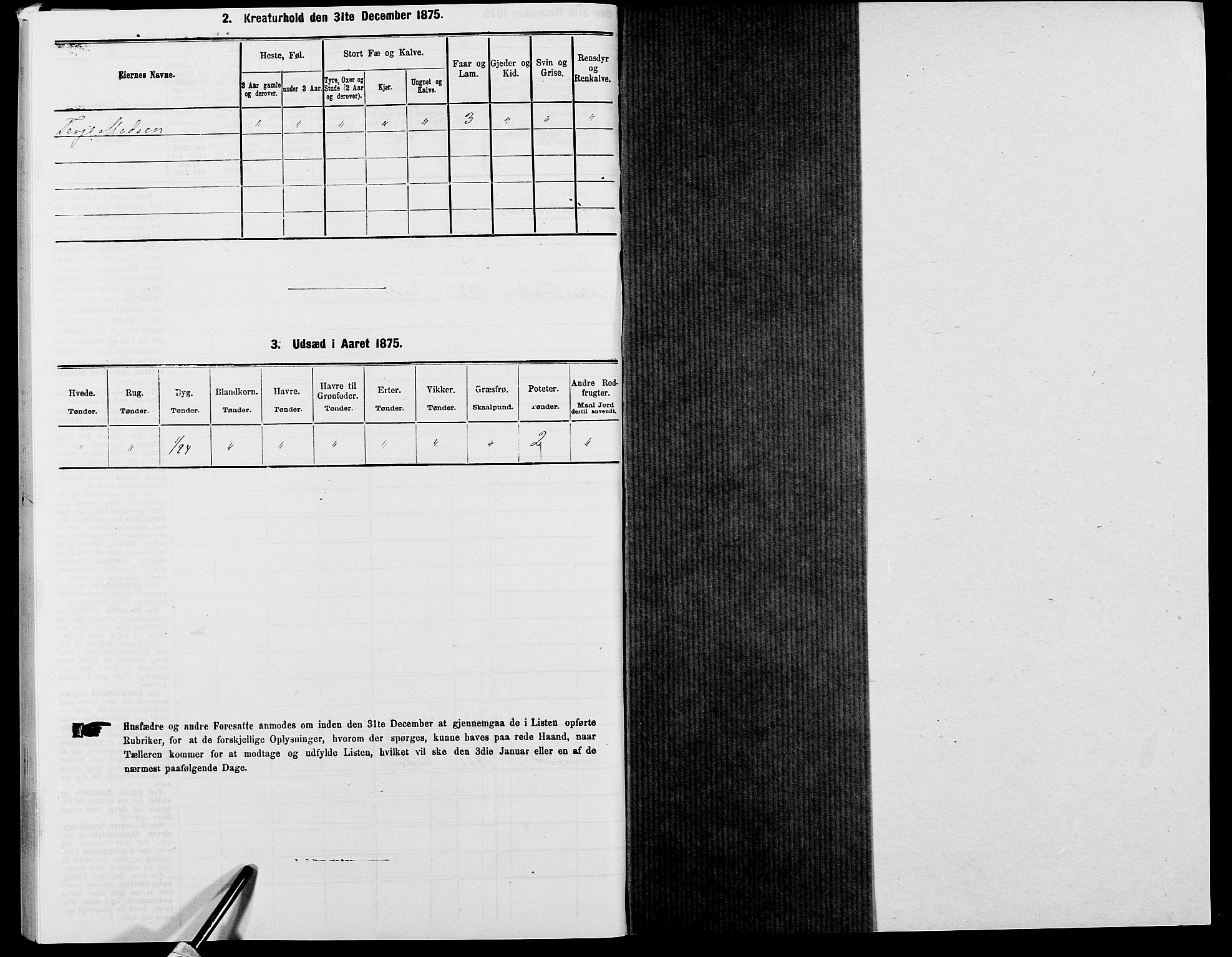 SAK, 1875 census for 0924P Homedal, 1875, p. 210