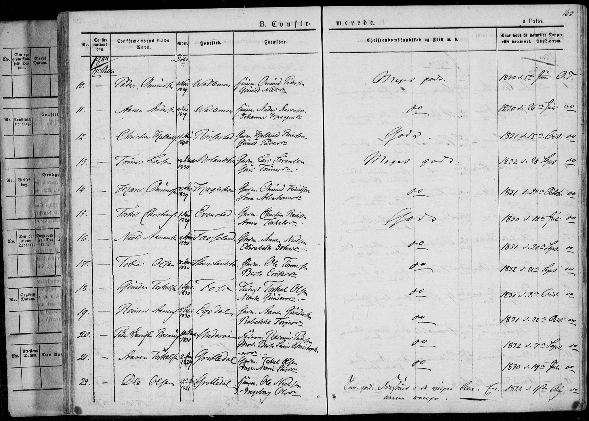 Sør-Audnedal sokneprestkontor, SAK/1111-0039/F/Fa/Fab/L0006: Parish register (official) no. A 6, 1829-1855, p. 163