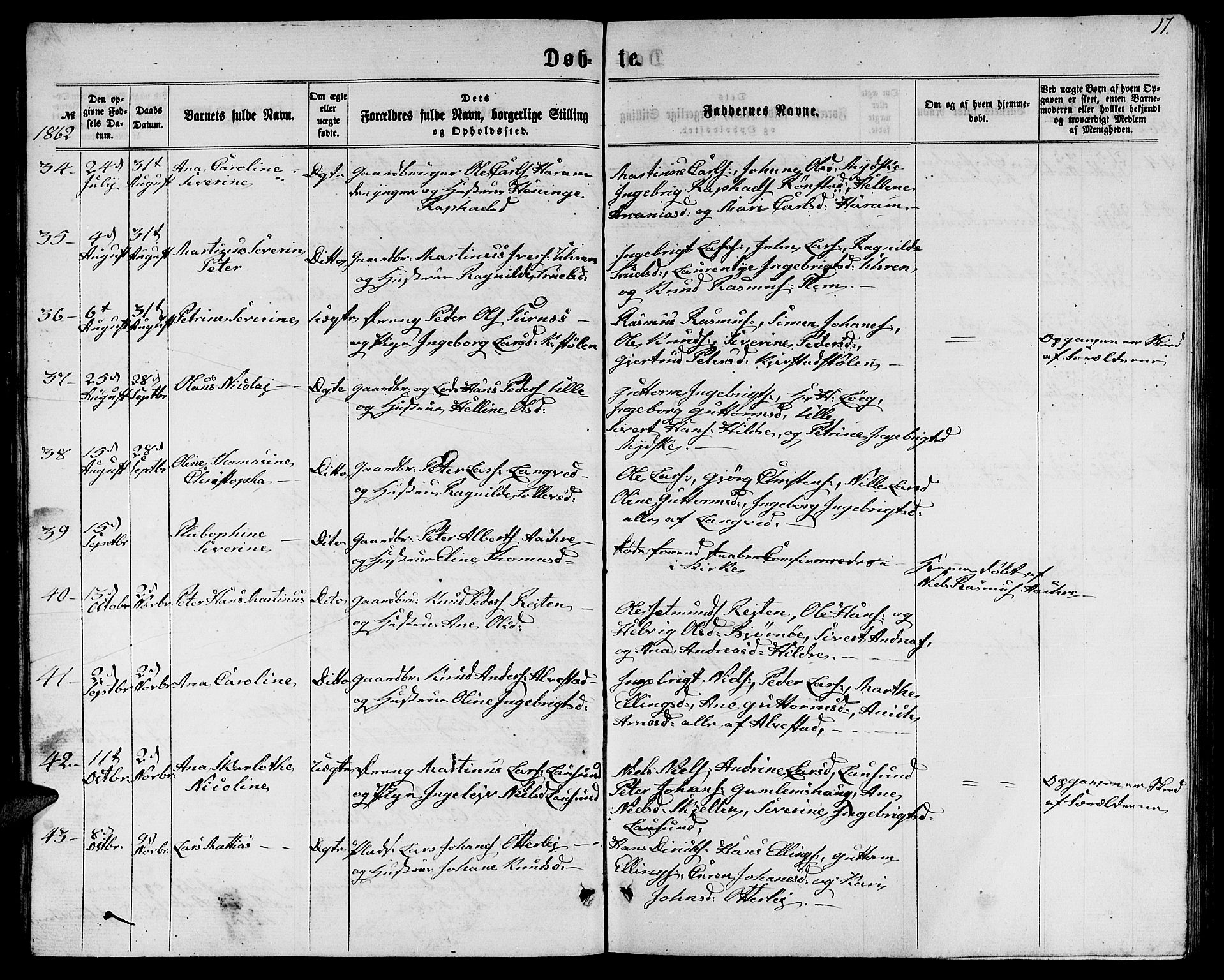 Ministerialprotokoller, klokkerbøker og fødselsregistre - Møre og Romsdal, SAT/A-1454/536/L0508: Parish register (copy) no. 536C03, 1860-1870, p. 17