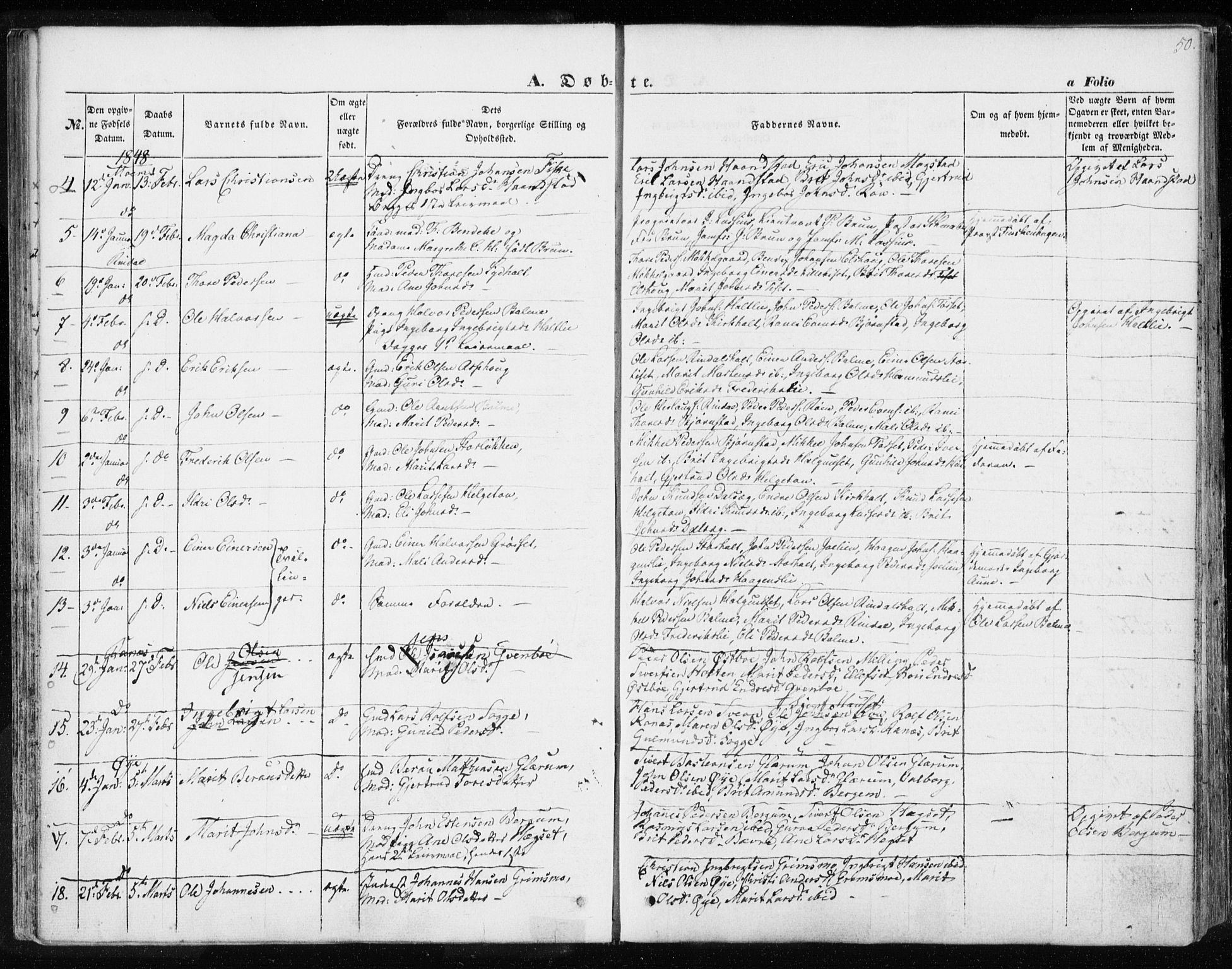 Ministerialprotokoller, klokkerbøker og fødselsregistre - Møre og Romsdal, AV/SAT-A-1454/595/L1043: Parish register (official) no. 595A05, 1843-1851, p. 50