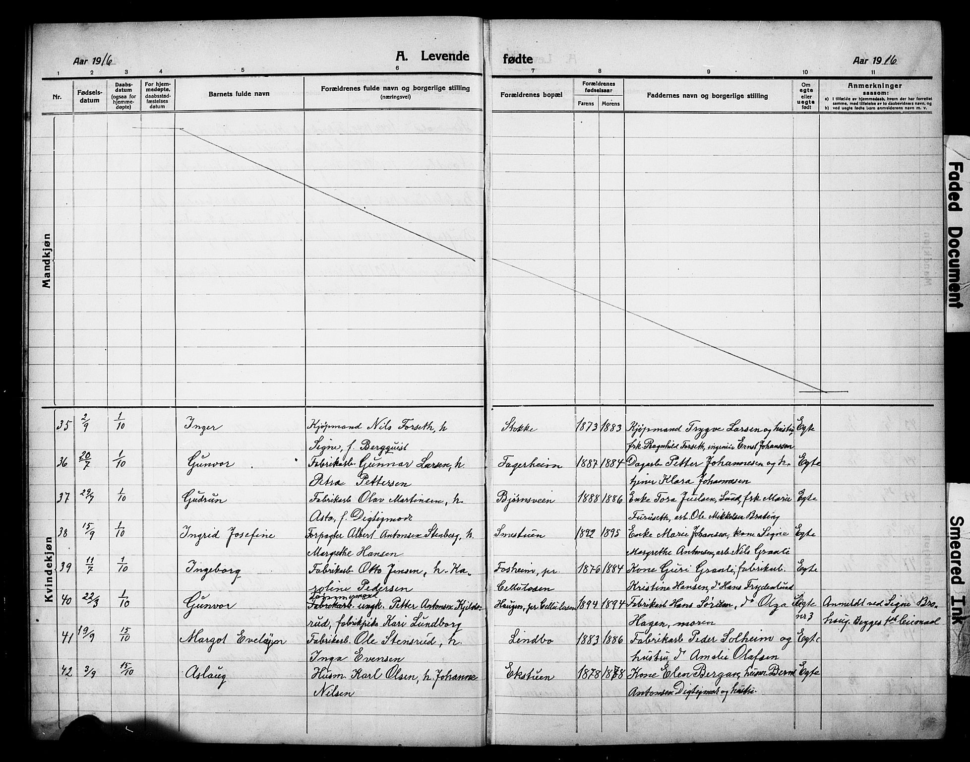 Vardal prestekontor, AV/SAH-PREST-100/H/Ha/Hab/L0016: Parish register (copy) no. 16, 1915-1929