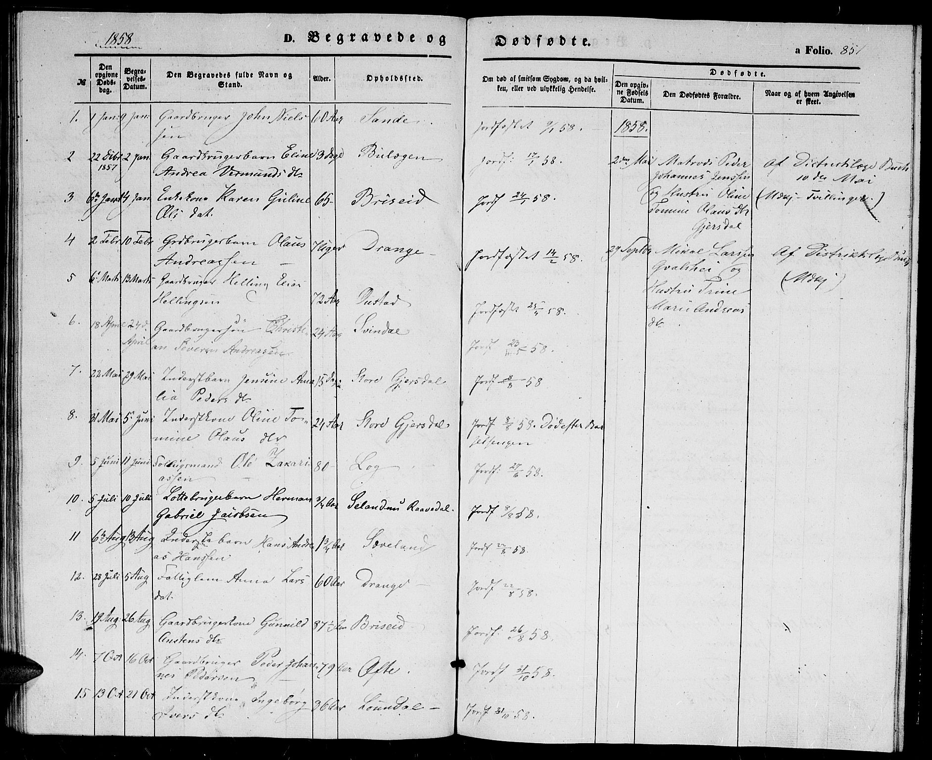 Herad sokneprestkontor, SAK/1111-0018/F/Fb/Fba/L0002: Parish register (copy) no. B 2, 1852-1862, p. 85