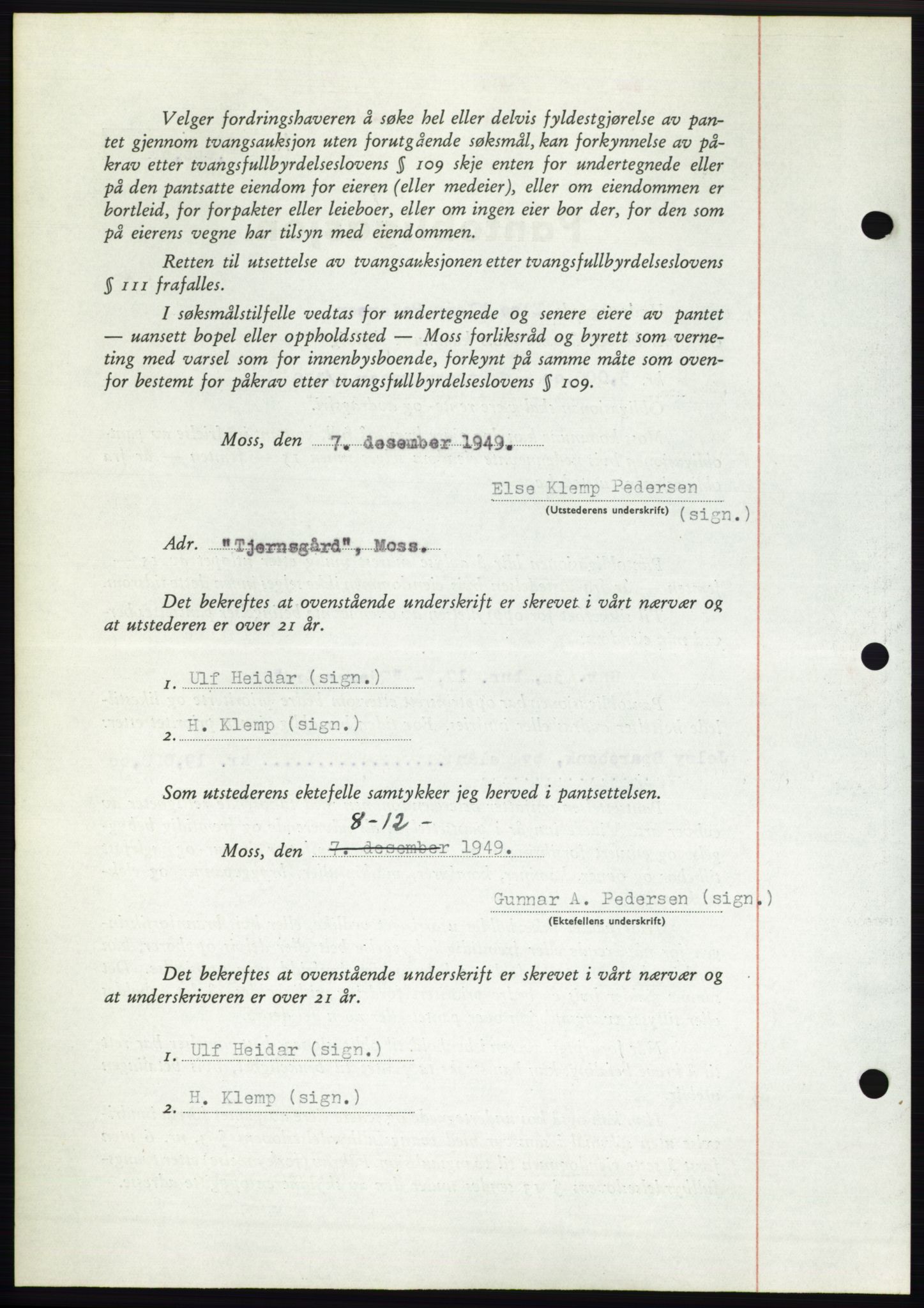 Moss sorenskriveri, AV/SAO-A-10168: Mortgage book no. B23, 1949-1950, Diary no: : 3948/1949