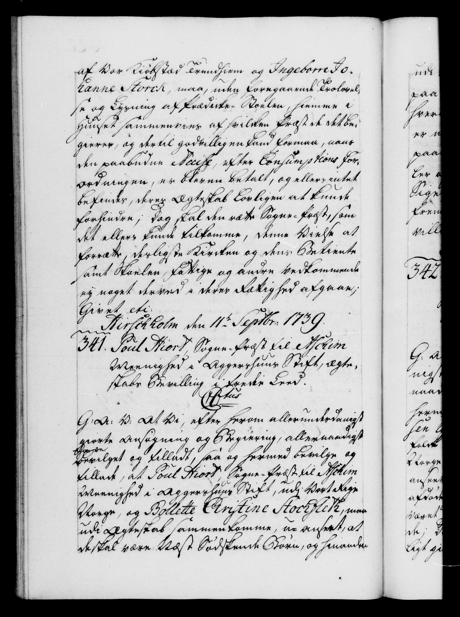 Danske Kanselli 1572-1799, AV/RA-EA-3023/F/Fc/Fca/Fcaa/L0031: Norske registre, 1739-1740, p. 227b