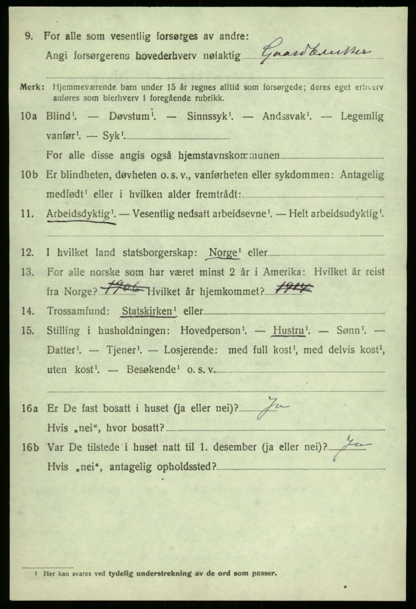 SAB, 1920 census for Balestrand, 1920, p. 2479