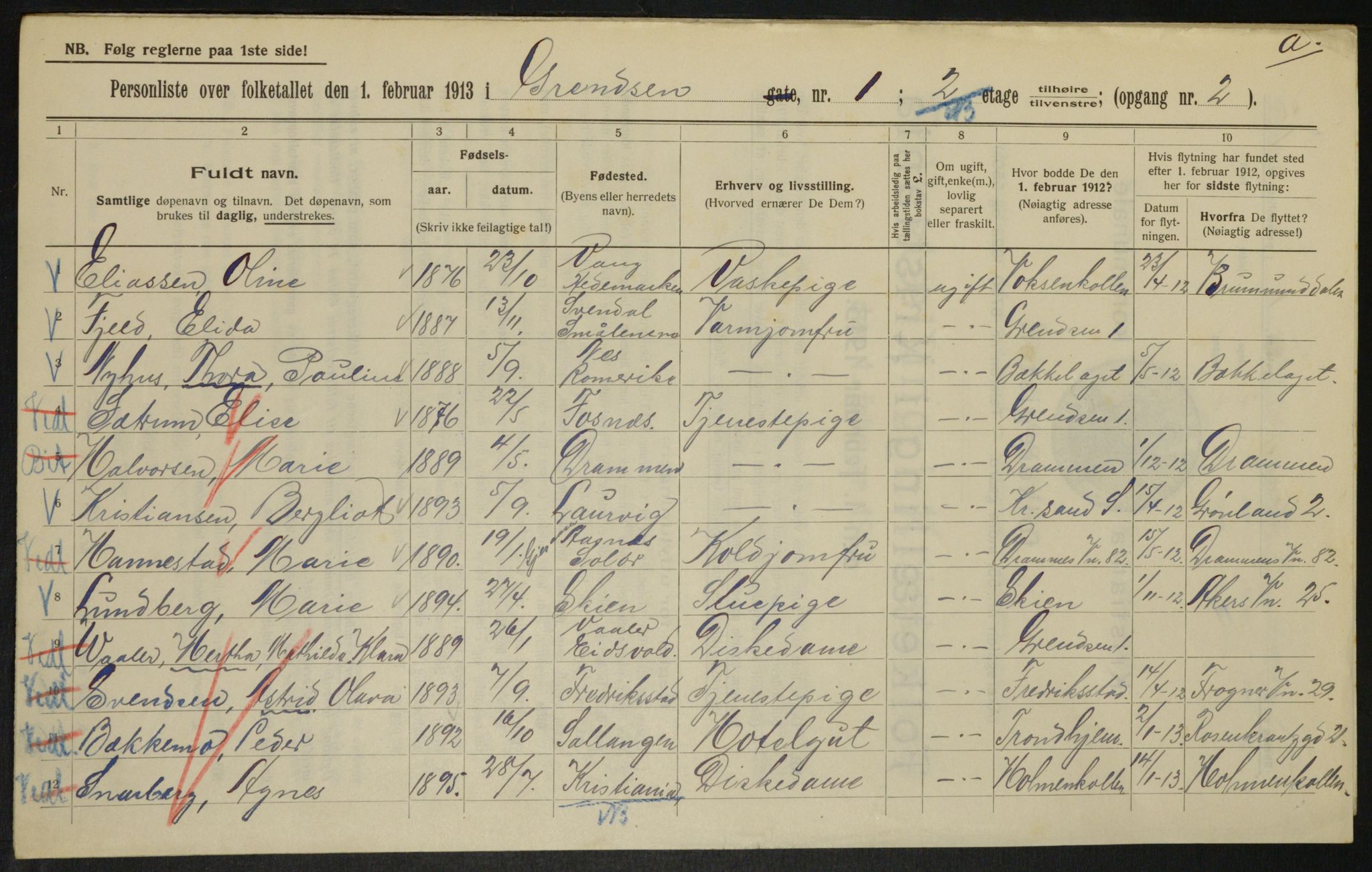 OBA, Municipal Census 1913 for Kristiania, 1913, p. 29781