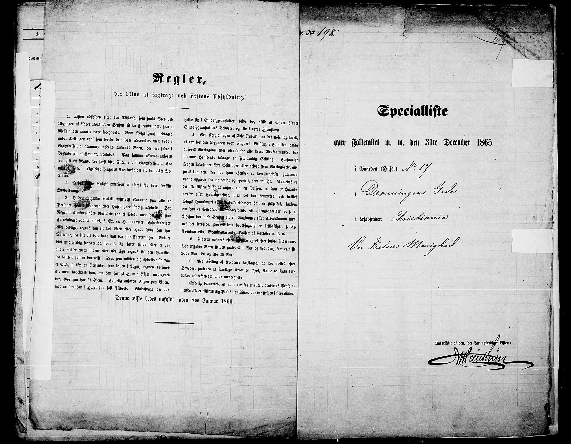 RA, 1865 census for Kristiania, 1865, p. 575