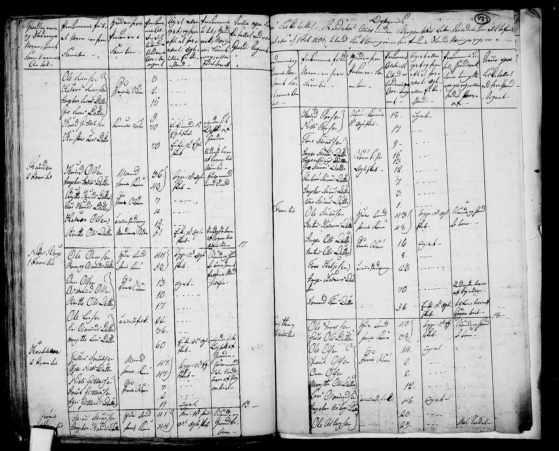 RA, 1801 census for 1134P Suldal, 1801, p. 432b-433a