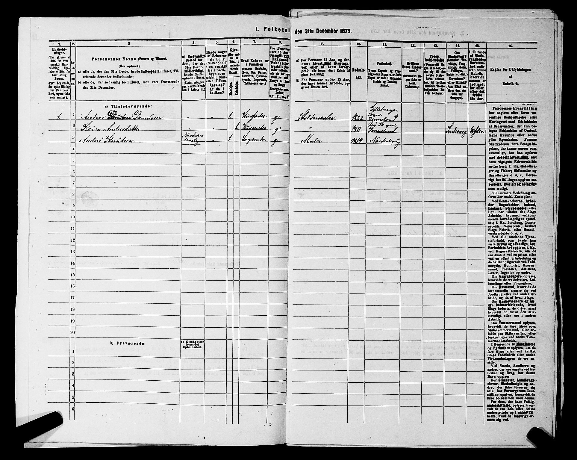 RA, 1875 census for 0220P Asker, 1875, p. 1388