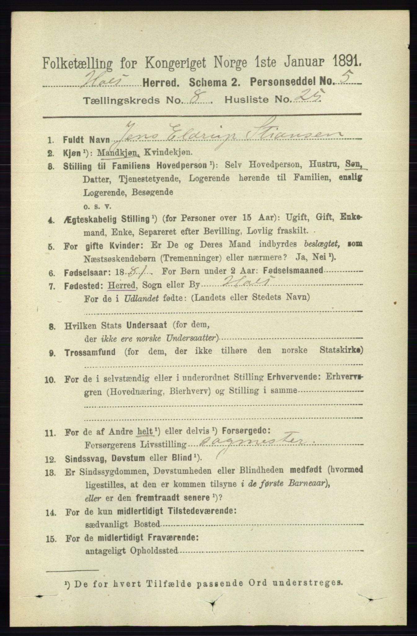 RA, 1891 census for 0914 Holt, 1891, p. 3666