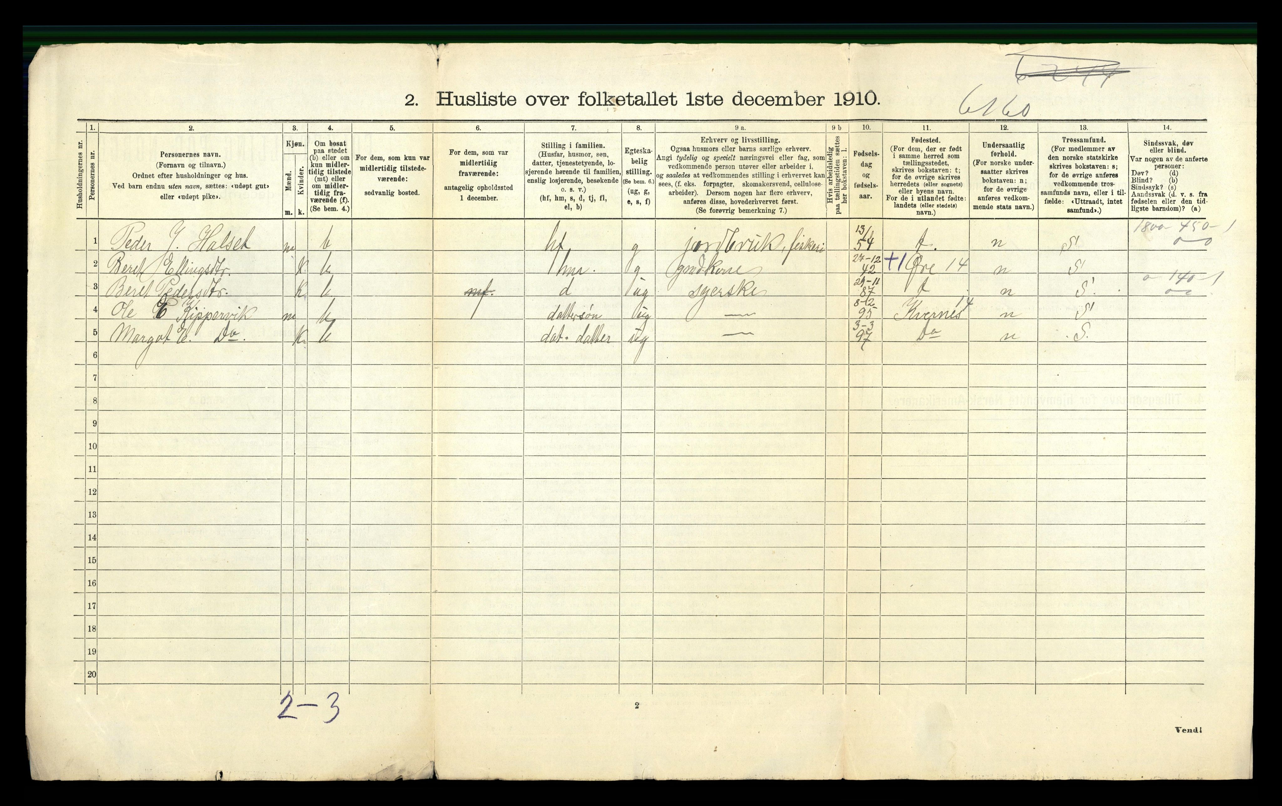 RA, 1910 census for Gjemnes, 1910, p. 20